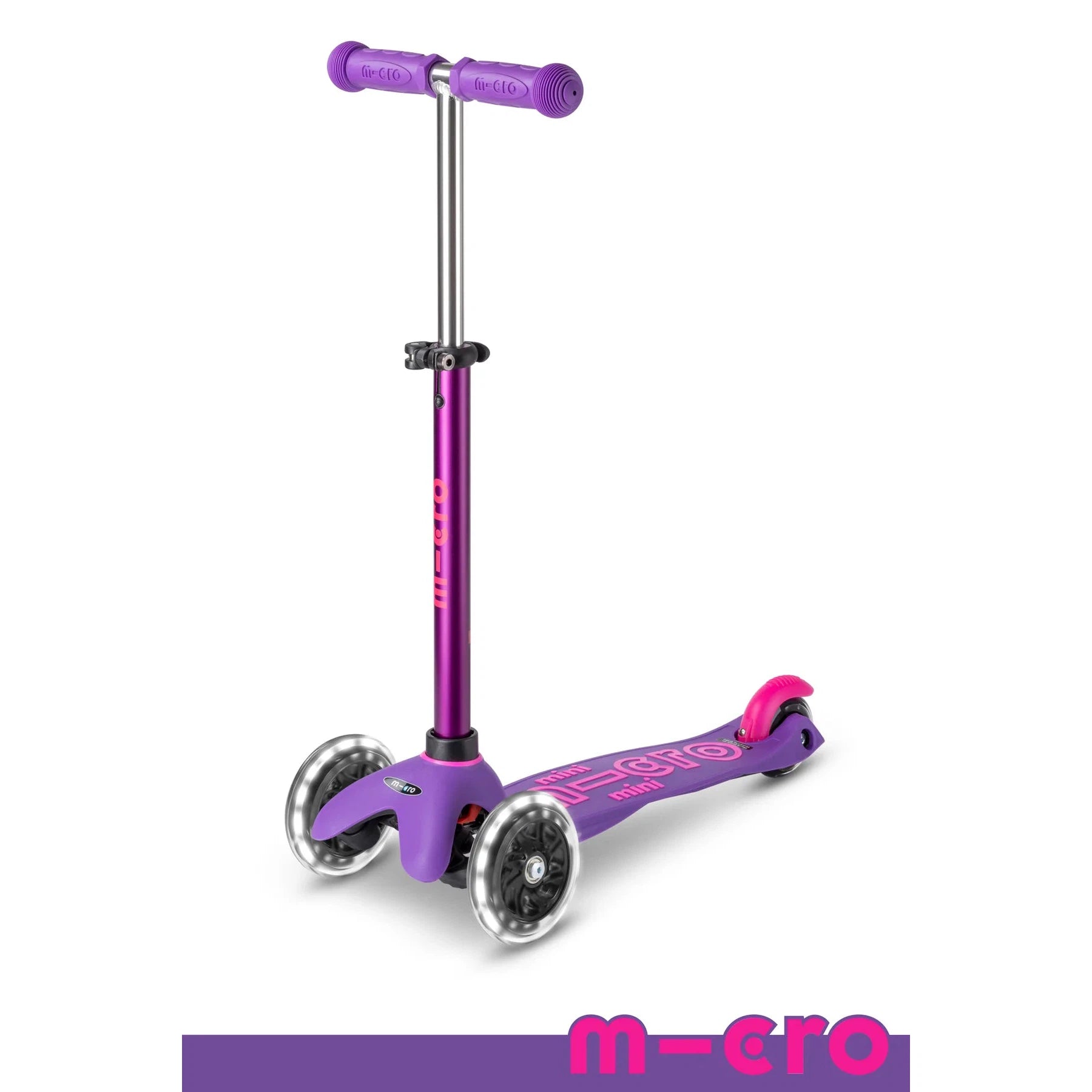 Micro Mini Deluxe LED Scooter - Purple/Pink-MICRO KICKBOARD-Little Giant Kidz