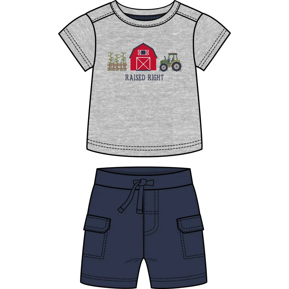 Mini Bamba Farm Short Set - Raised Right-MINI BAMBA-Little Giant Kidz