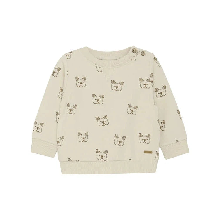 Minymo Sandshell Bulldog Print Sweatshirt-MINYMO-Little Giant Kidz