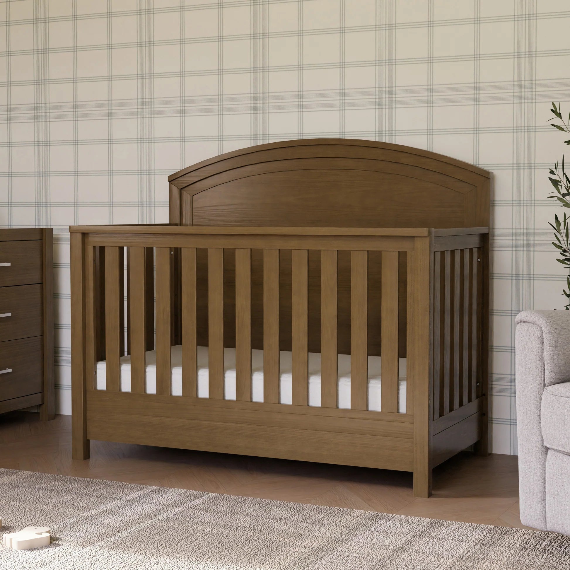 Monogram Hemsted 4-in-1 Convertible Crib - Walnut Driftwood-MONOGRAM-Little Giant Kidz