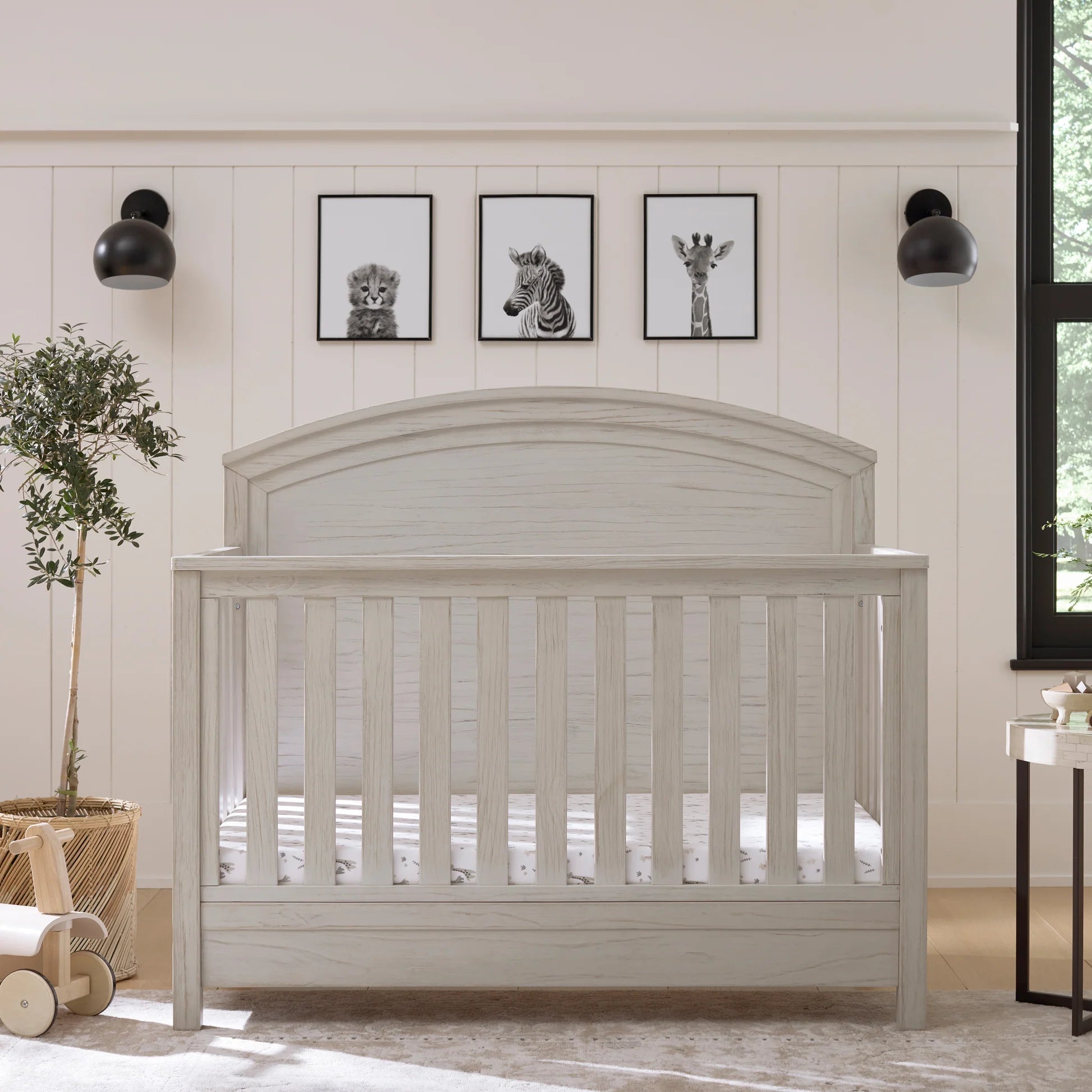 Monogram Hemsted 4-in-1 Convertible Crib - White Driftwood-MONOGRAM-Little Giant Kidz