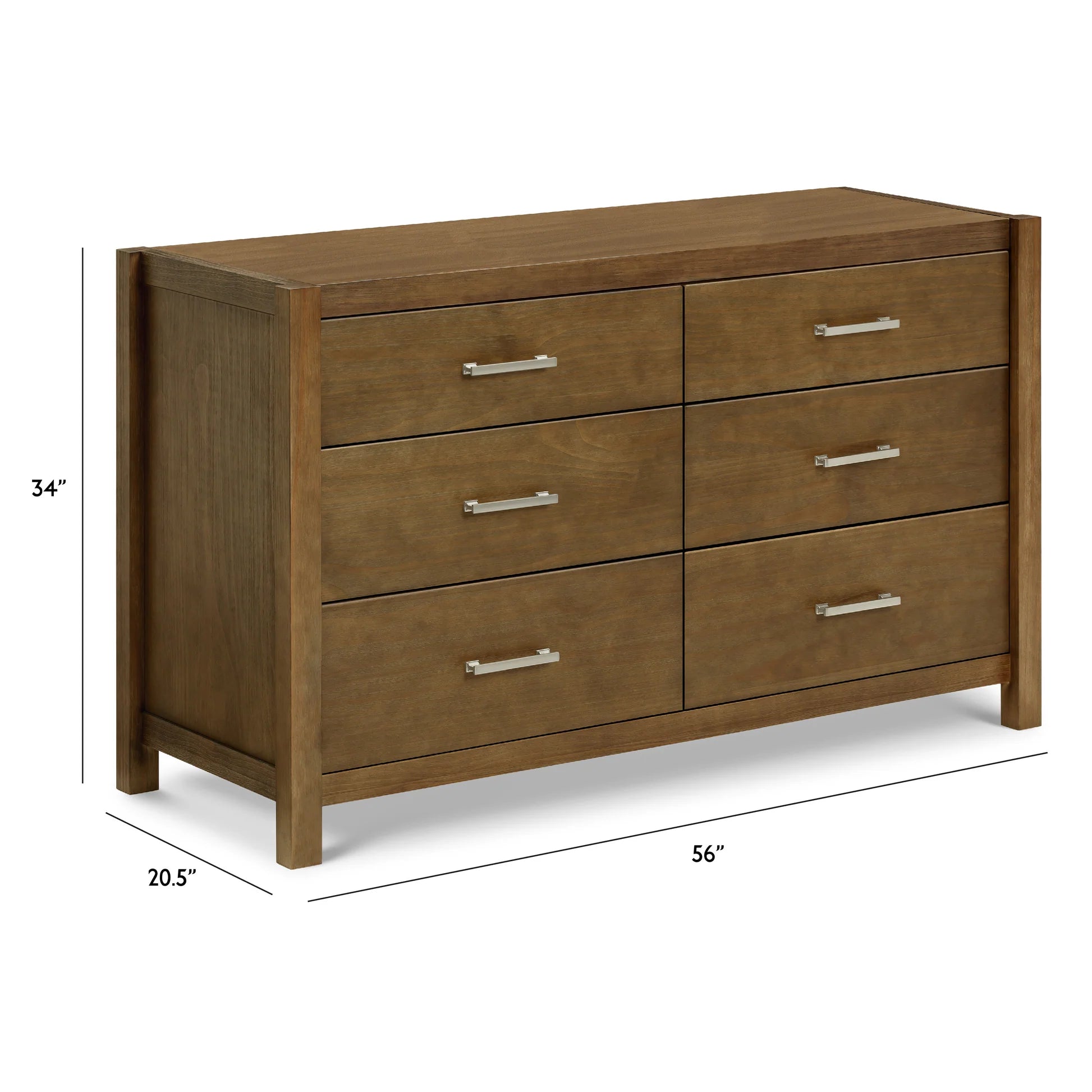 Monogram Hemsted 6-Drawer Assembled Dresser - Walnut Driftwood-MONOGRAM-Little Giant Kidz