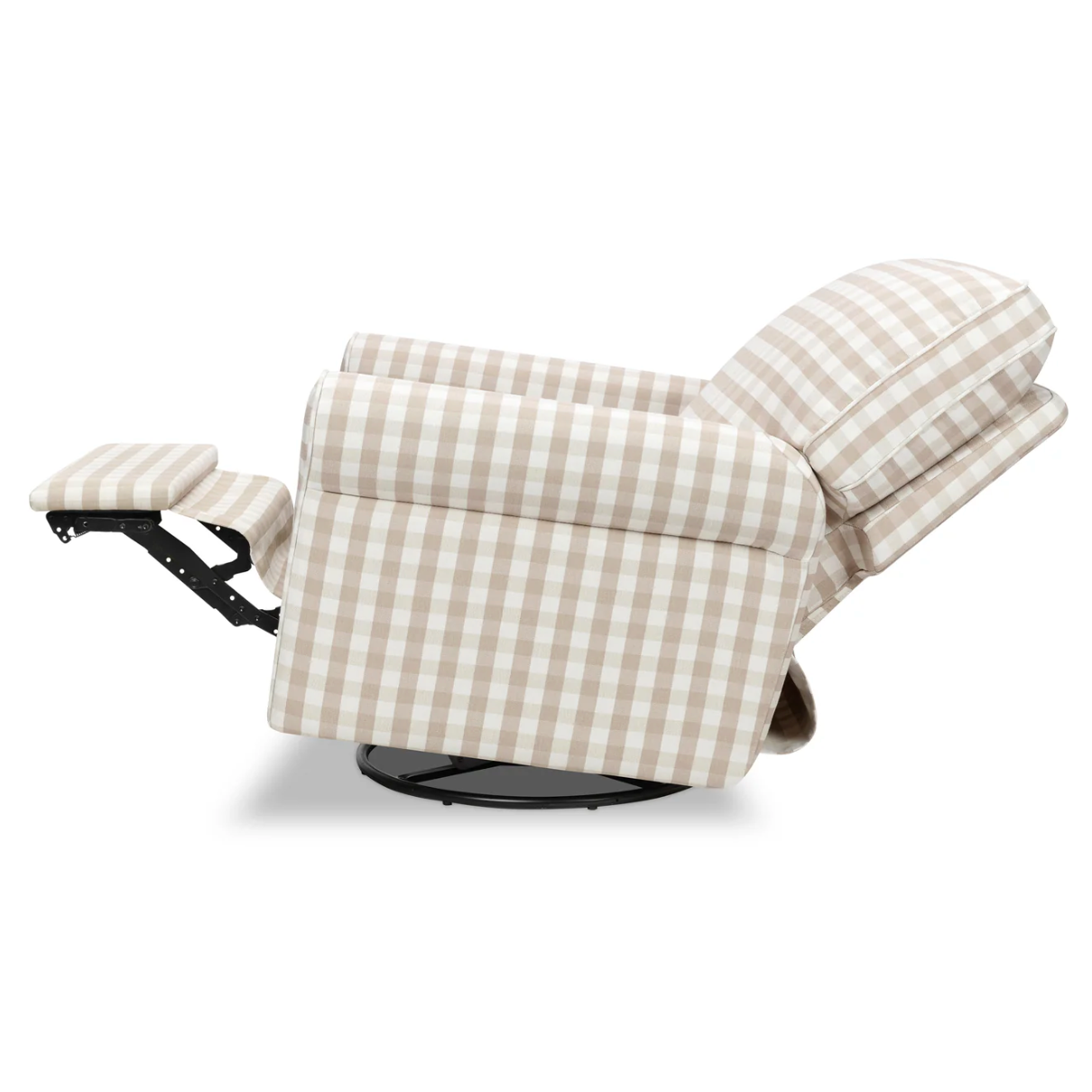 Monogram by Namesake Monroe Pillowback Power Recliner - Tan Gingham-MONOGRAM-Little Giant Kidz