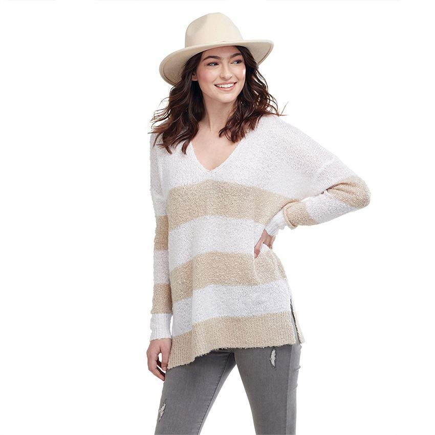 Mud Pie Casper Stripe Sweater - White-MUD PIE-Little Giant Kidz