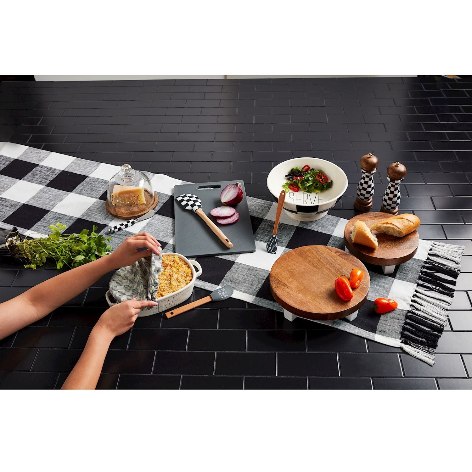 Mud Pie Checkered Bistro Cutting Board Set-MUD PIE-Little Giant Kidz