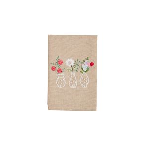 Mud Pie Embroidery Towel- 3 Vase Flowers-MUD PIE-Little Giant Kidz