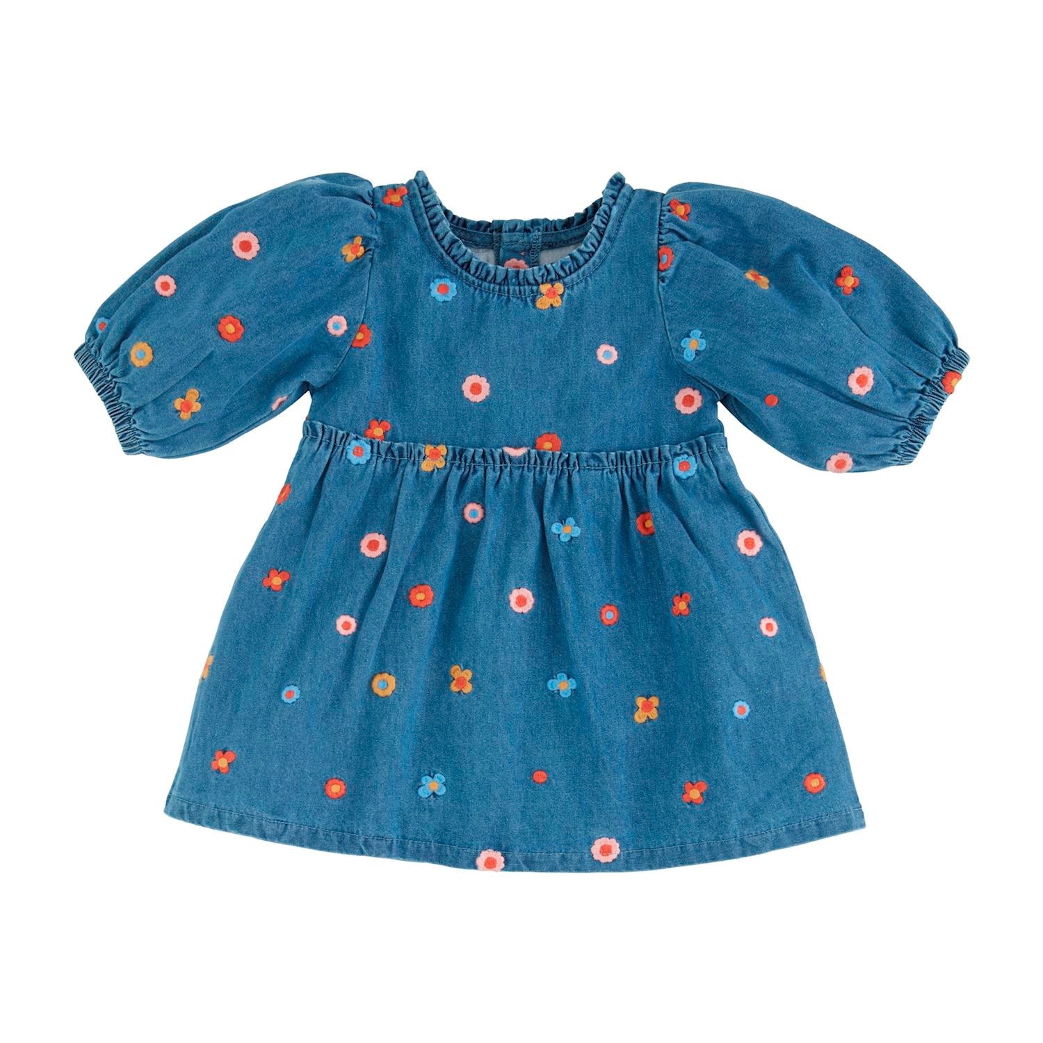 Mud Pie Floral Denim Dress-MUD PIE-Little Giant Kidz