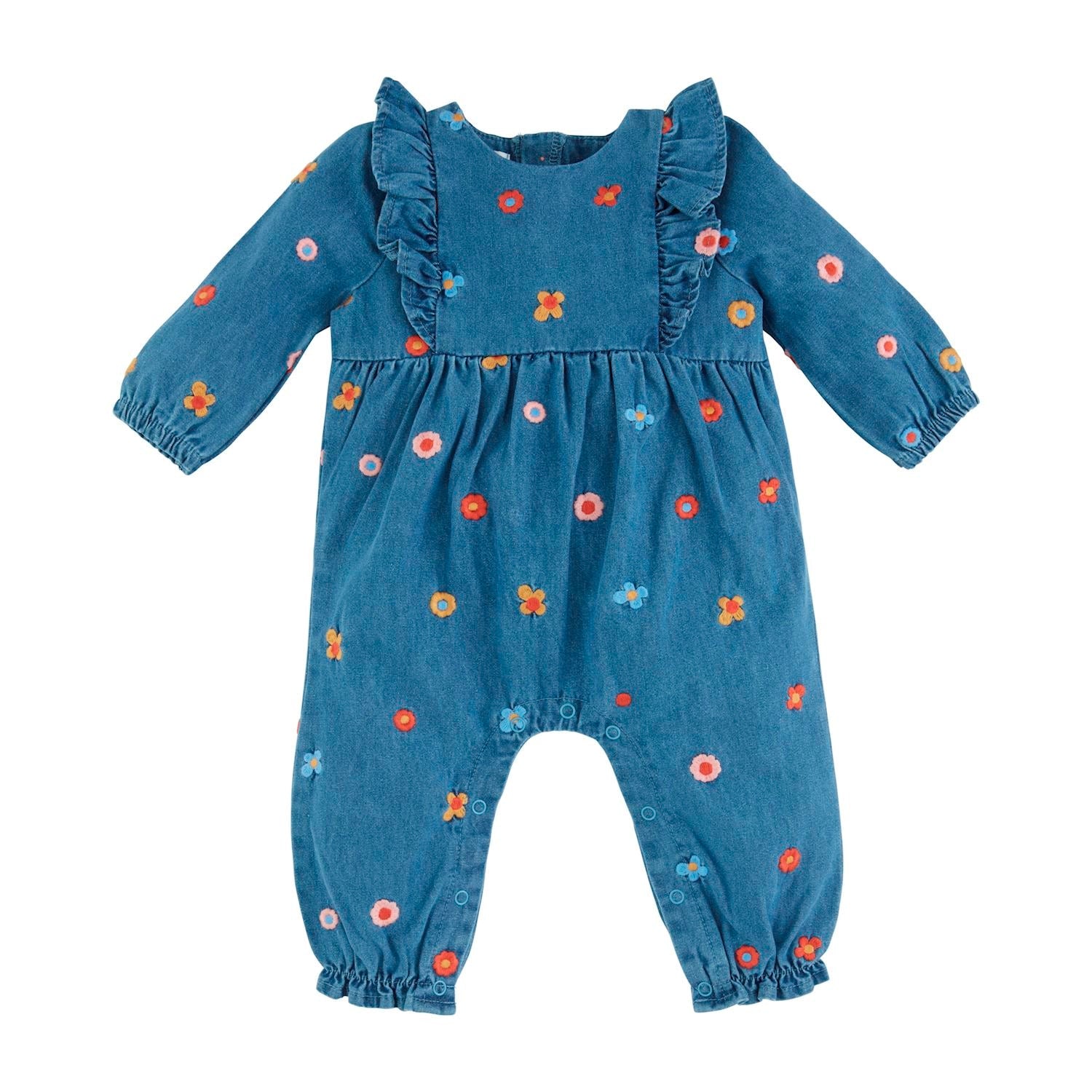 Mud Pie Floral Denim One-Piece-MUD PIE-Little Giant Kidz