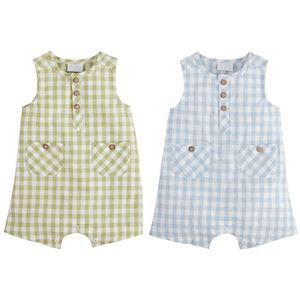 Mud Pie Gingham Shortall- Blue-MUD PIE-Little Giant Kidz