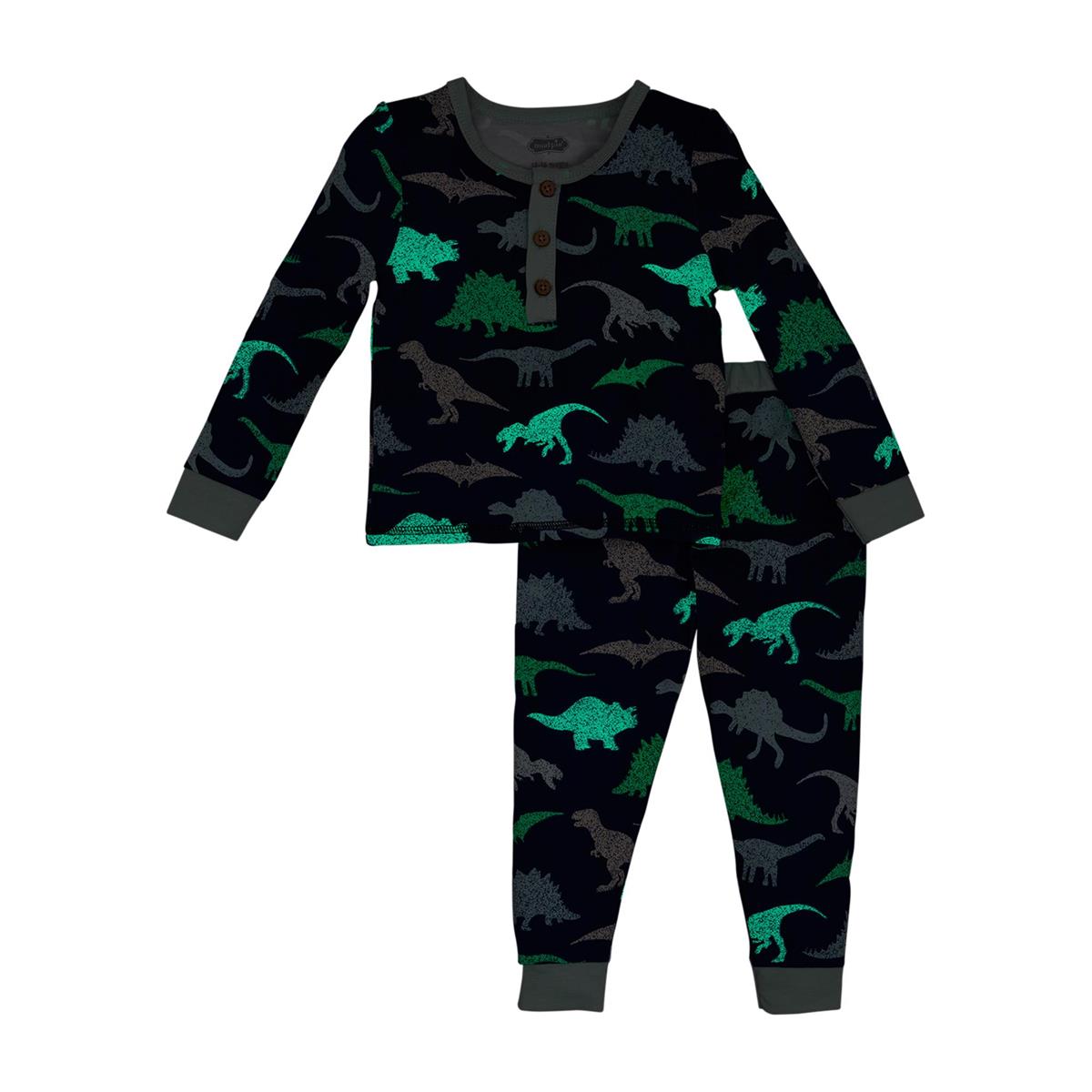 Mud Pie Glow Dino Pajama Set - Blue-MUD PIE-Little Giant Kidz