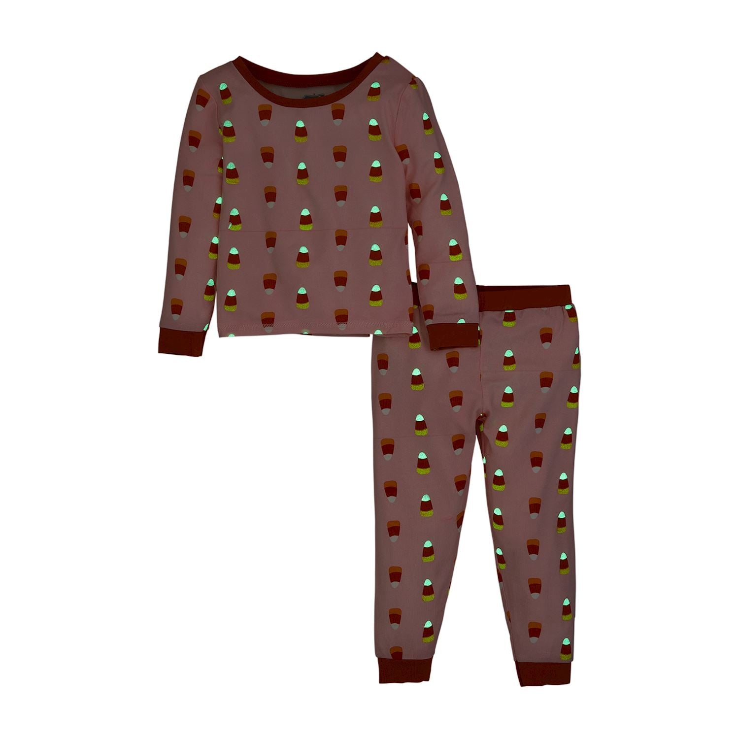 Mud Pie Pink Candy Corn Glow Pajama Set-MUD PIE-Little Giant Kidz