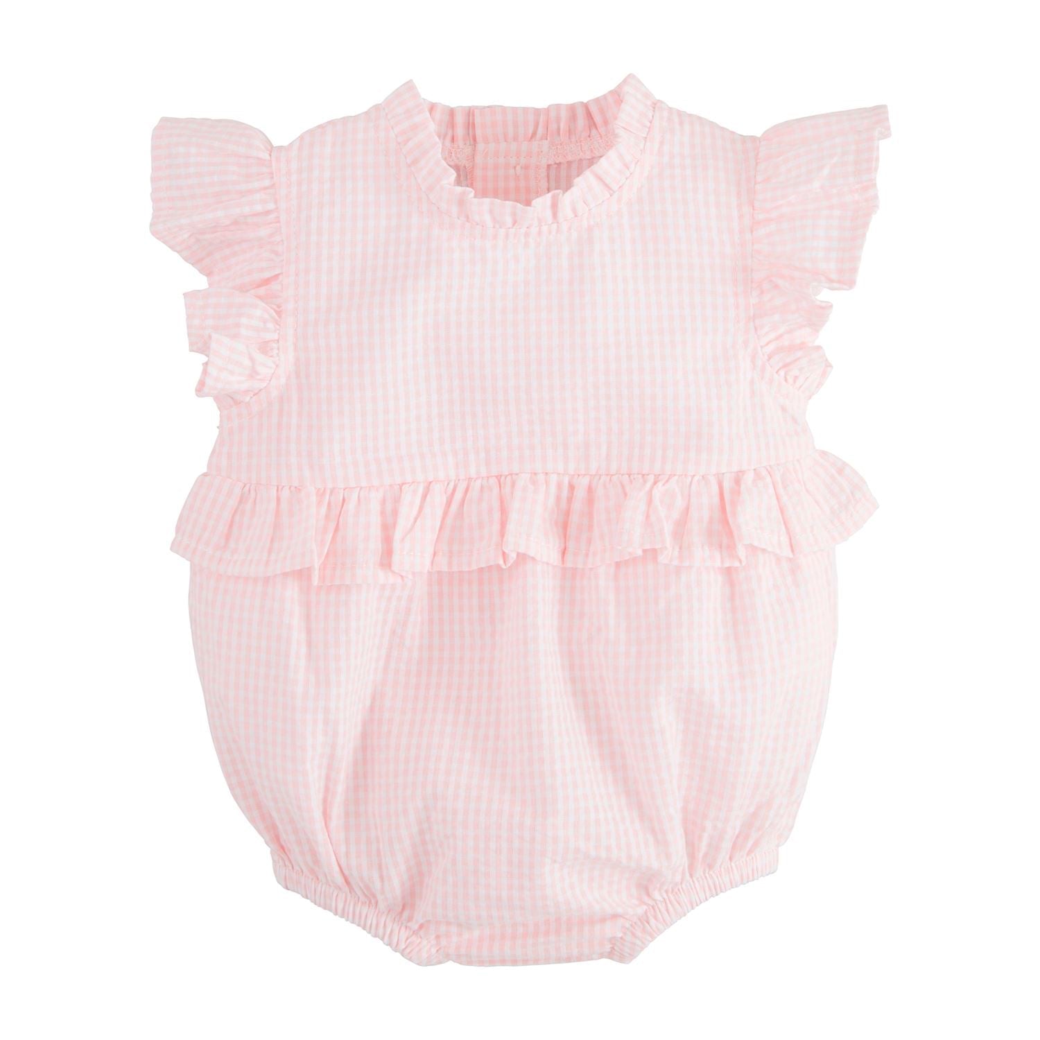 Mud Pie Pink Check Ruffle Bubble-MUD PIE-Little Giant Kidz