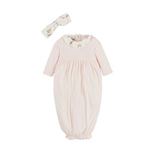 Mud Pie Pink Pointelle Gown-MUD PIE-Little Giant Kidz