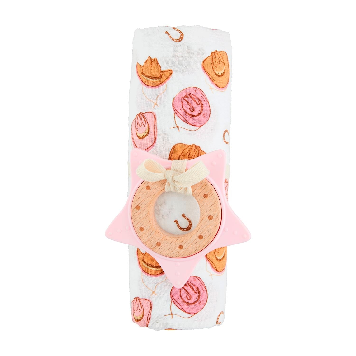 Mud Pie Pink Western Print Swaddle Blanket-MUD PIE-Little Giant Kidz