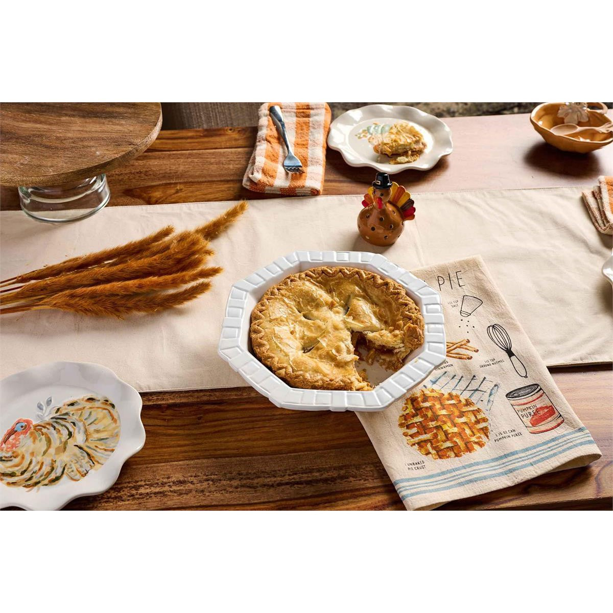 Mud Pie Pumpkin Pie Dish & Towel Set-MUD PIE-Little Giant Kidz