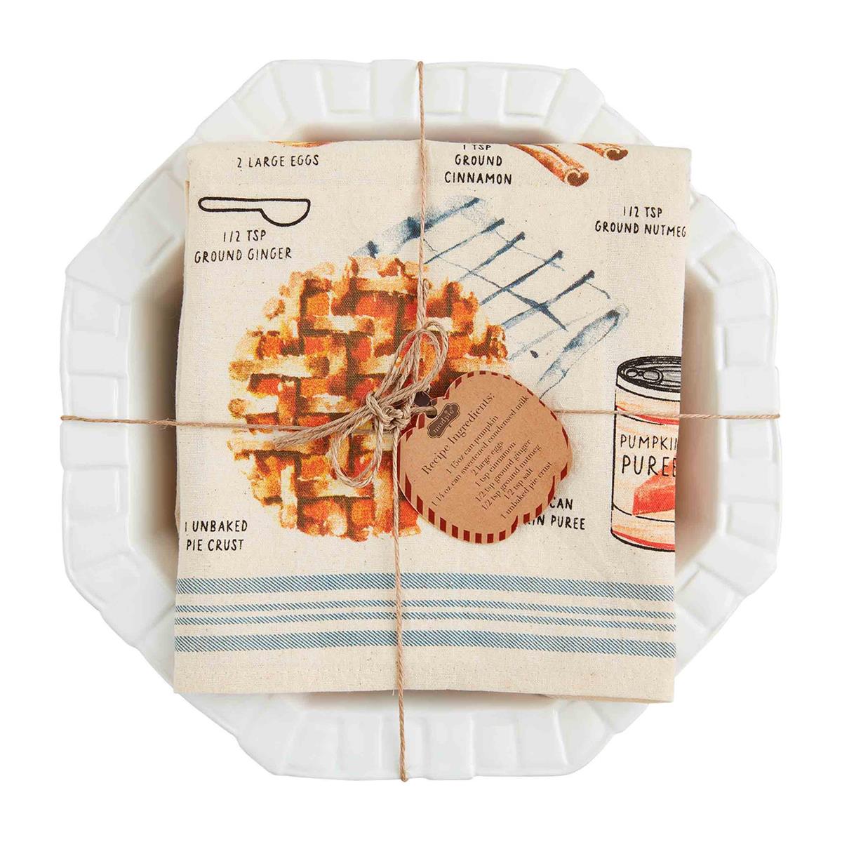 Mud Pie Pumpkin Pie Dish & Towel Set-MUD PIE-Little Giant Kidz