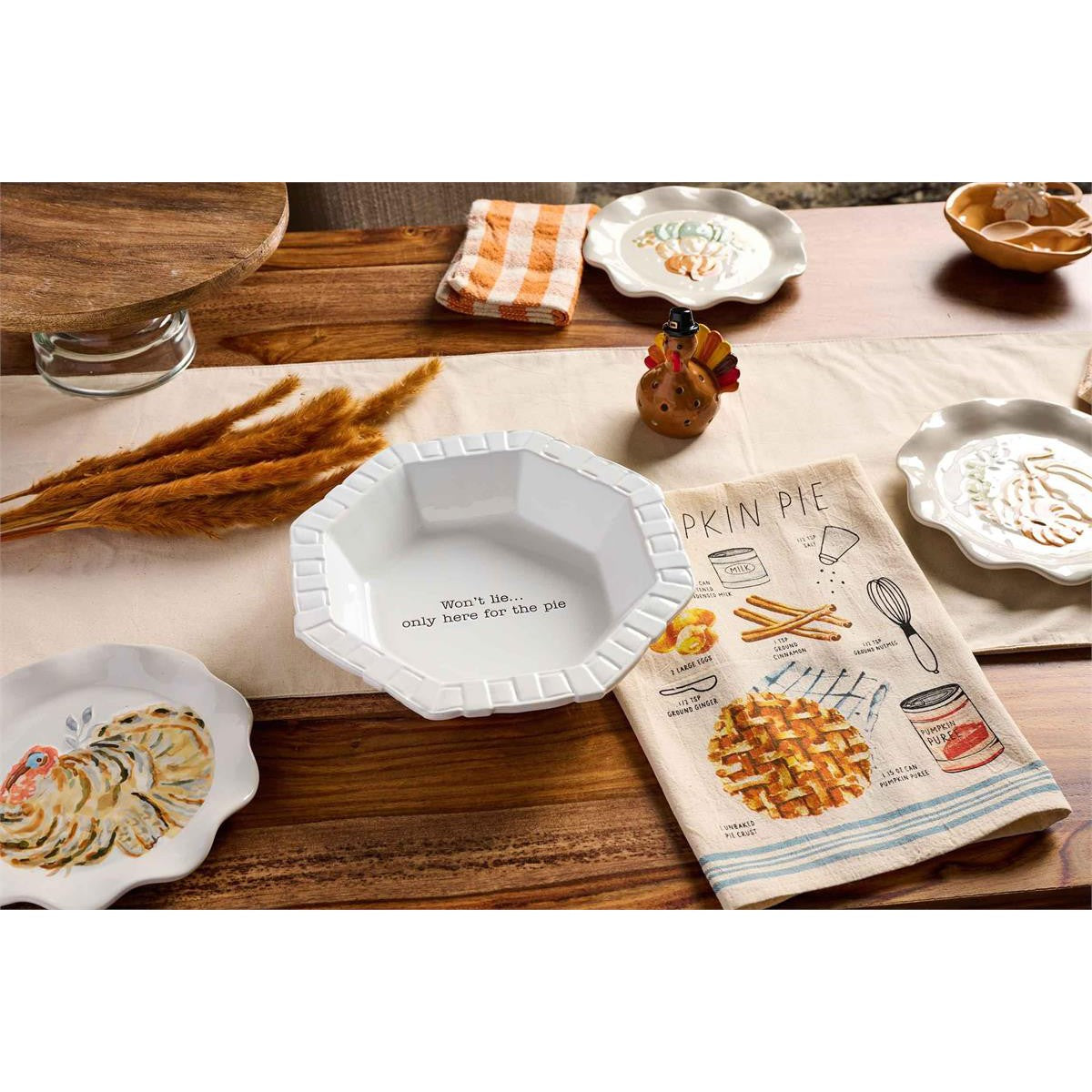 Mud Pie Pumpkin Pie Dish & Towel Set-MUD PIE-Little Giant Kidz