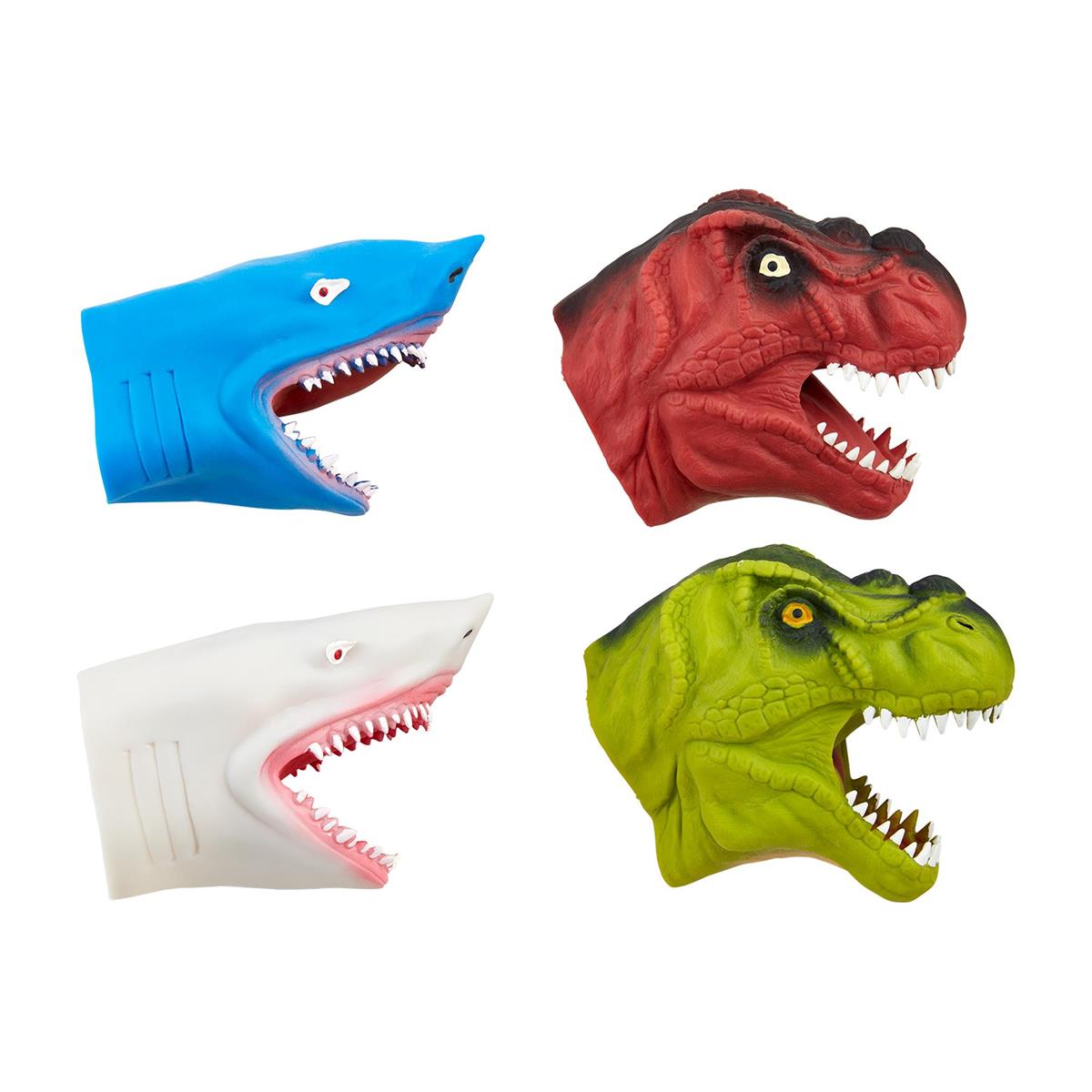 Mud Pie Shark & Dino Rubber Hand Puppets-MUD PIE-Little Giant Kidz