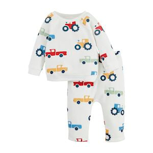 Mud Pie Tractor Two-Piece Pajama Set-MUD PIE-Little Giant Kidz