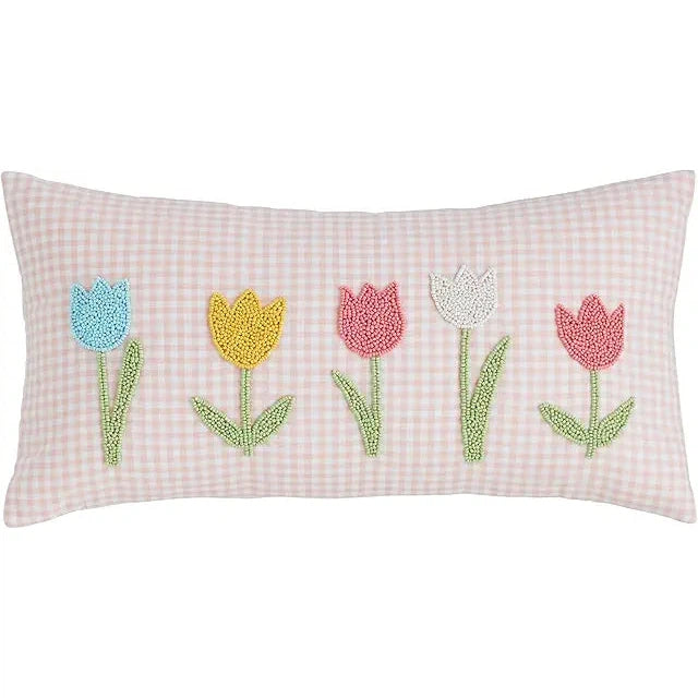 Mud Pie Tulip Easter Pillow-MUD PIE-Little Giant Kidz