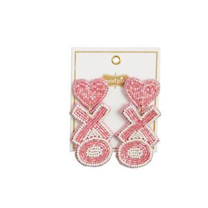 Mud Pie Valentine Beaded Earrings-MUD PIE-Little Giant Kidz