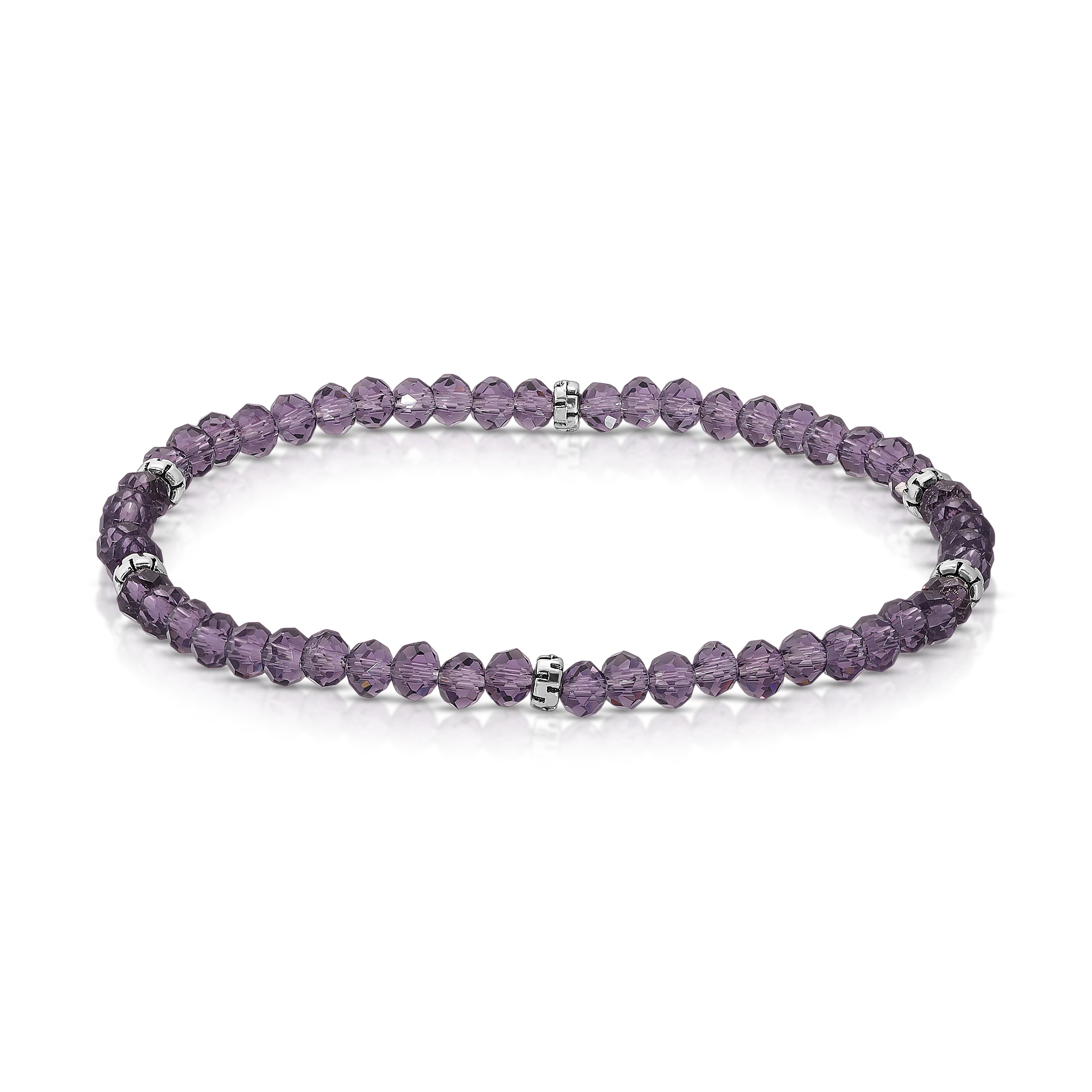 My FUN Colors Mini Crystal Bracelet Amethyst Crystal / Silver Accent-My FUN Colors-Little Giant Kidz