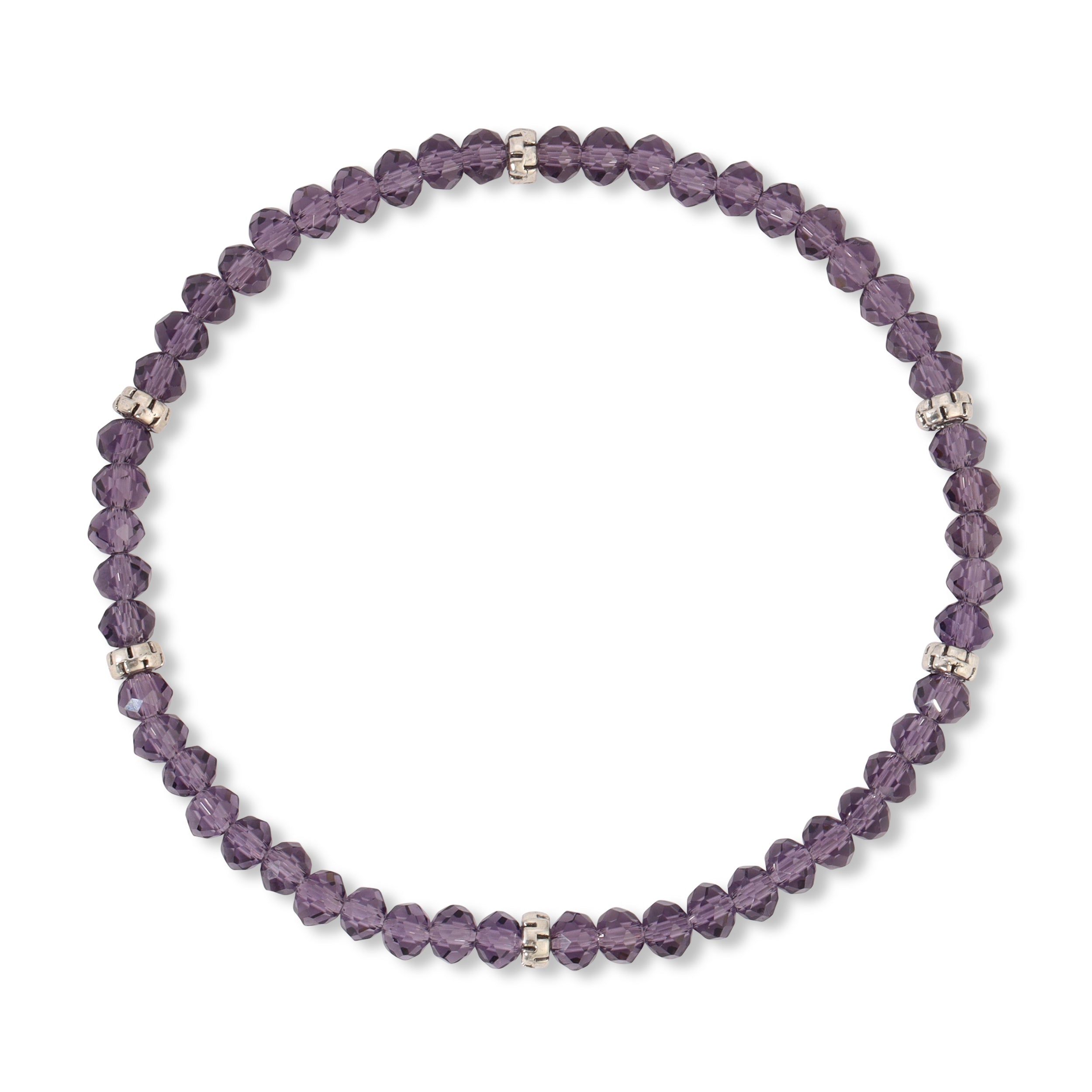 My FUN Colors Mini Crystal Bracelet Amethyst Crystal / Silver Accent-My FUN Colors-Little Giant Kidz