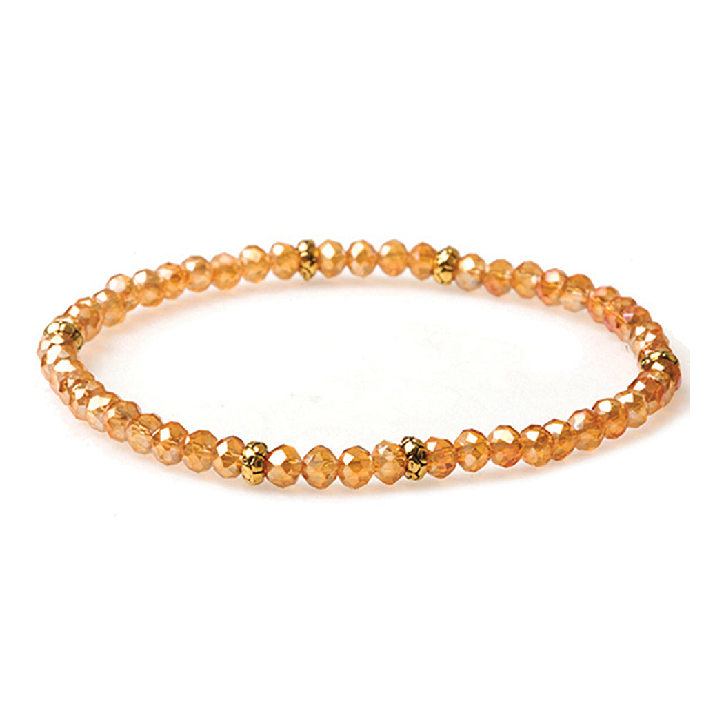 My FUN Colors Mini Crystal Bracelet Apricot AB Crystal / Gold Accent-My FUN Colors-Little Giant Kidz