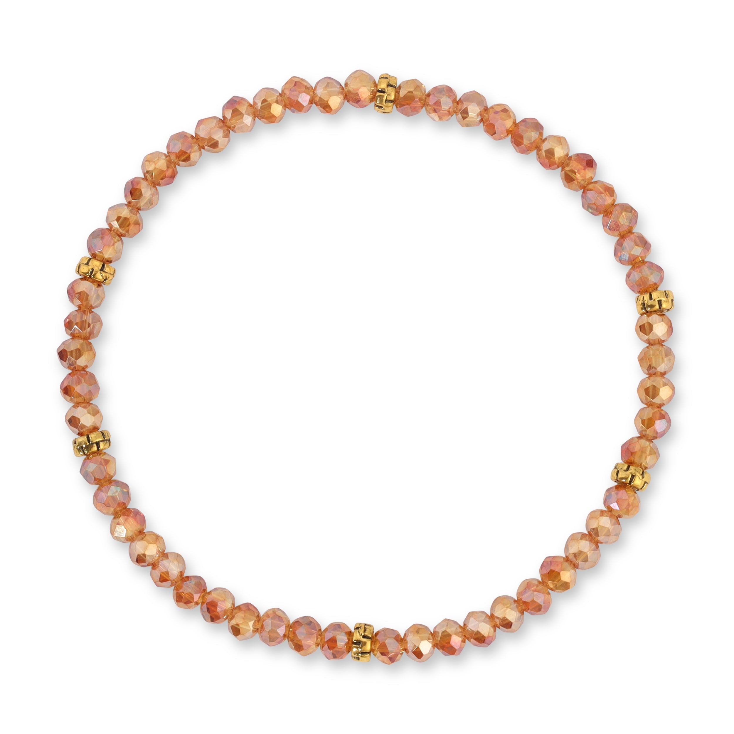 My FUN Colors Mini Crystal Bracelet Apricot AB Crystal / Gold Accent-My FUN Colors-Little Giant Kidz