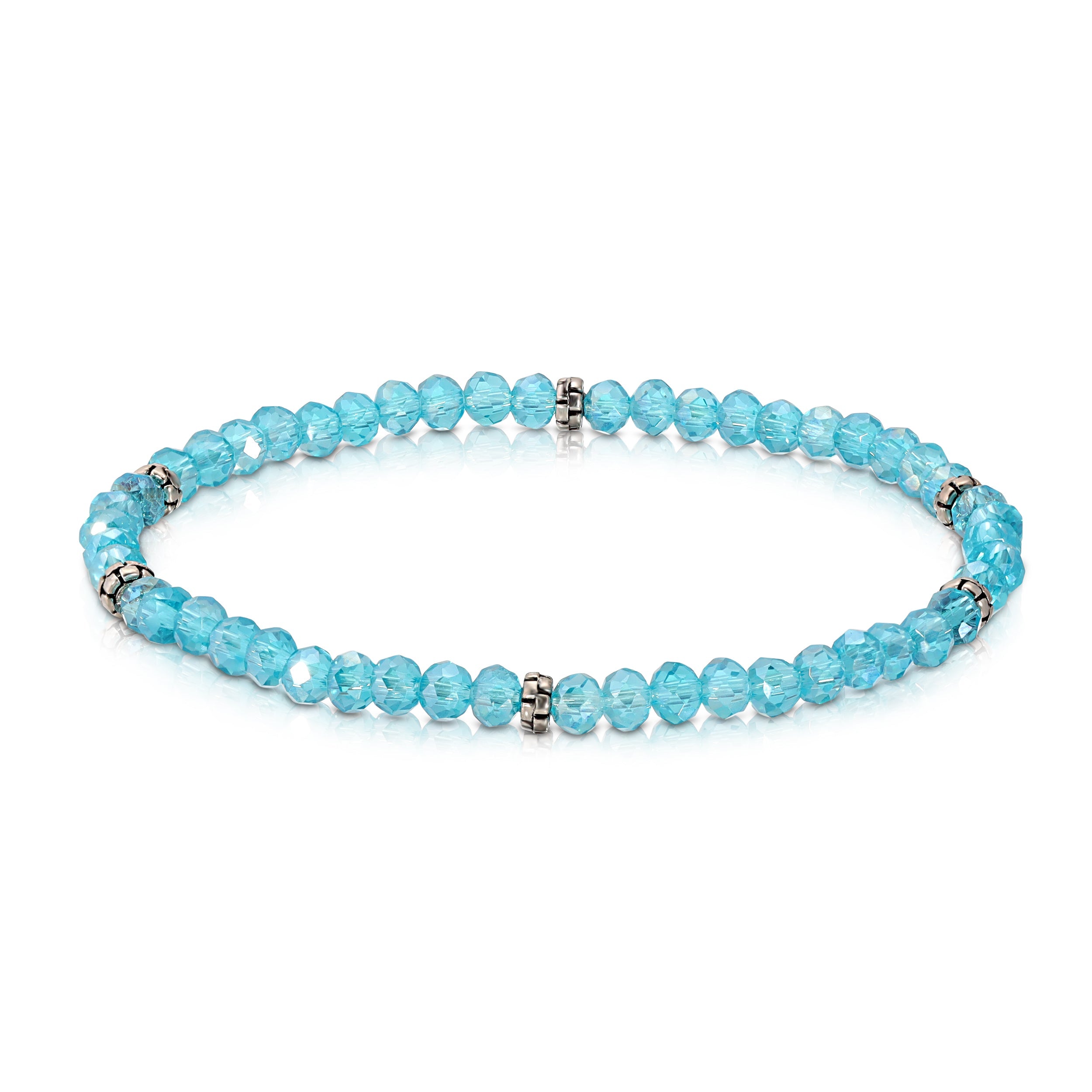 My FUN Colors Mini Crystal Bracelet Aqua AB Crystal / Silver Accent-My FUN Colors-Little Giant Kidz