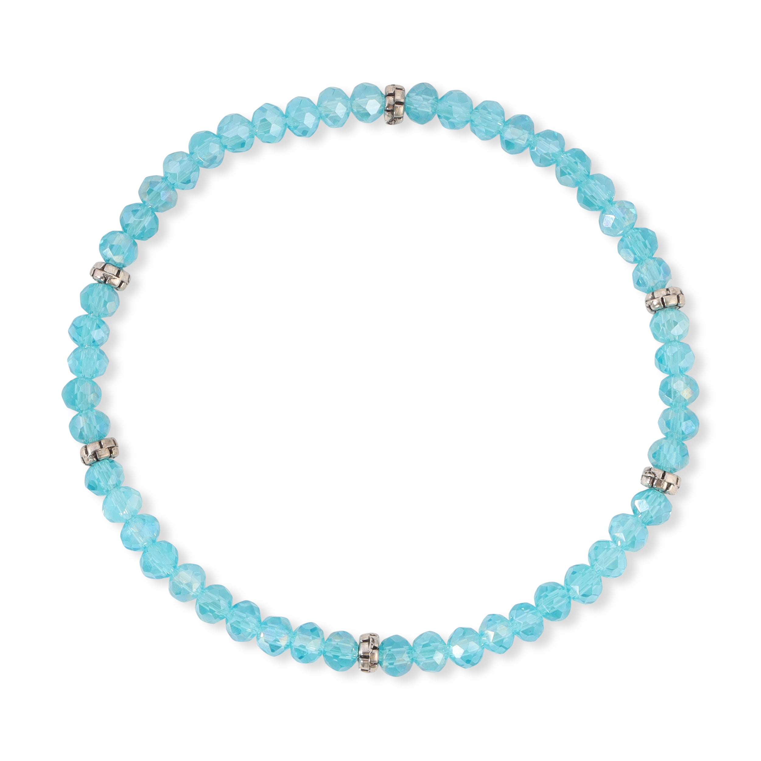 My FUN Colors Mini Crystal Bracelet Aqua AB Crystal / Silver Accent-My FUN Colors-Little Giant Kidz