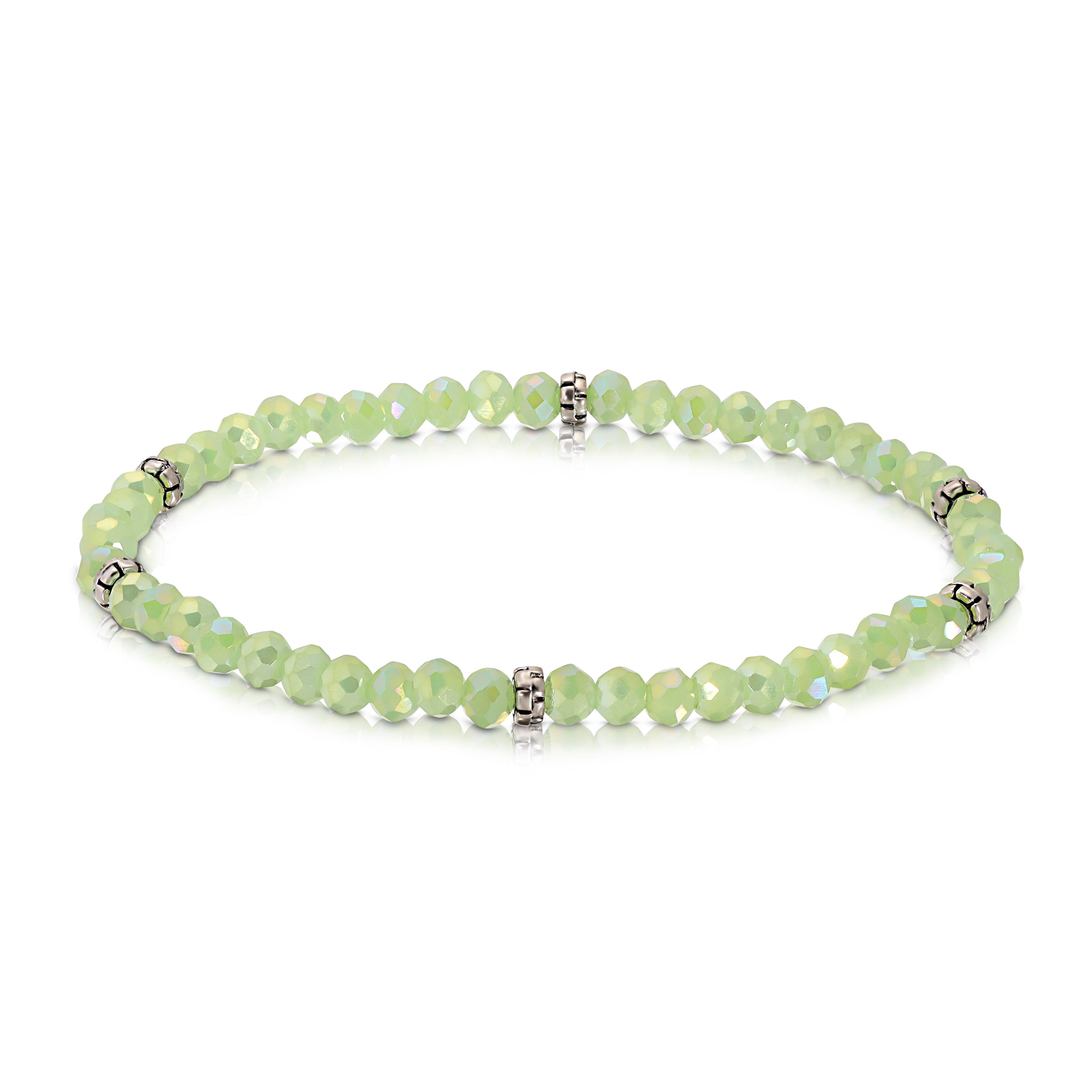 My FUN Colors Mini Crystal Bracelet Jade AB / Silver Accent-My FUN Colors-Little Giant Kidz