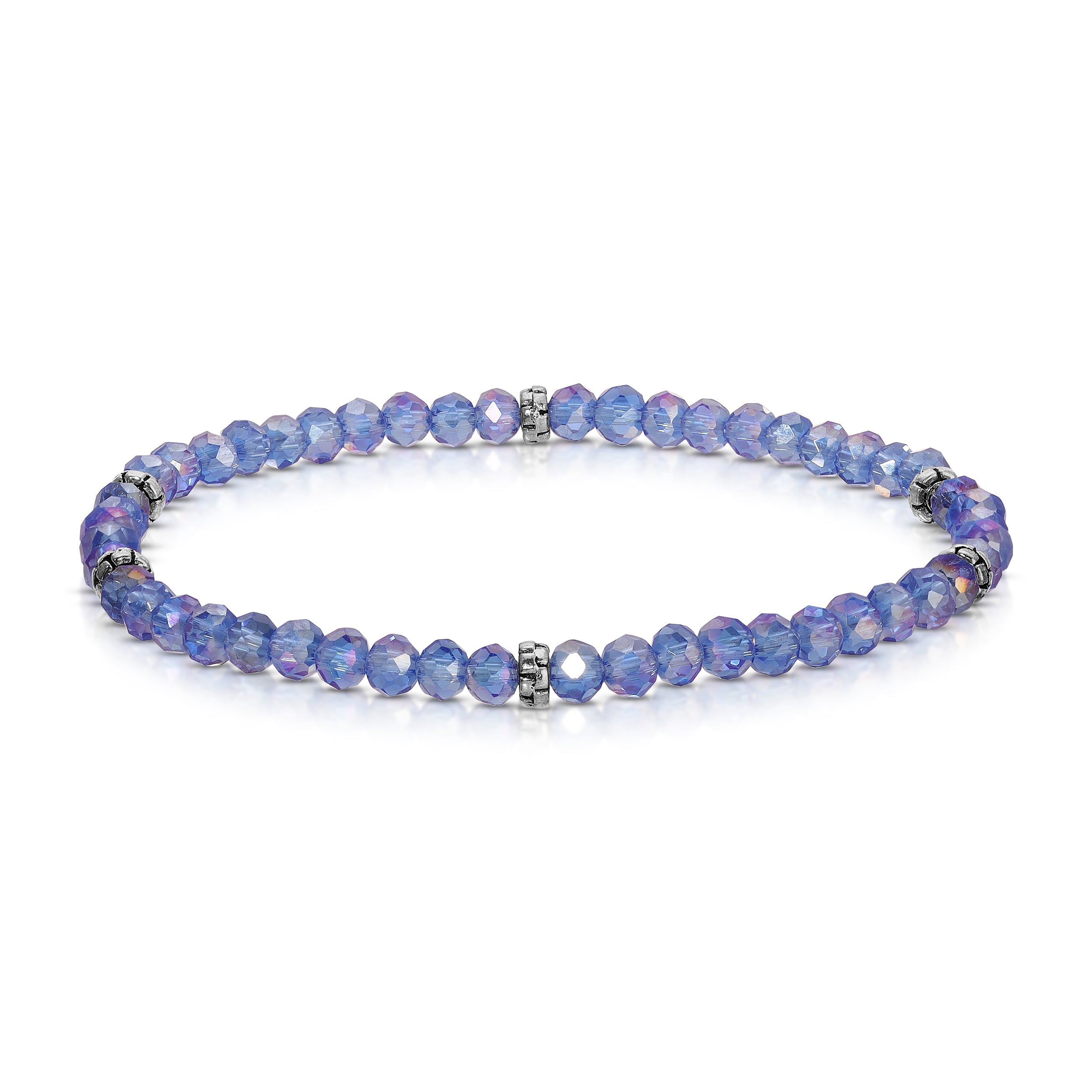 My FUN Colors Mini Crystal Bracelet Medium Blue AB Bracelet / Silver Accent-My FUN Colors-Little Giant Kidz