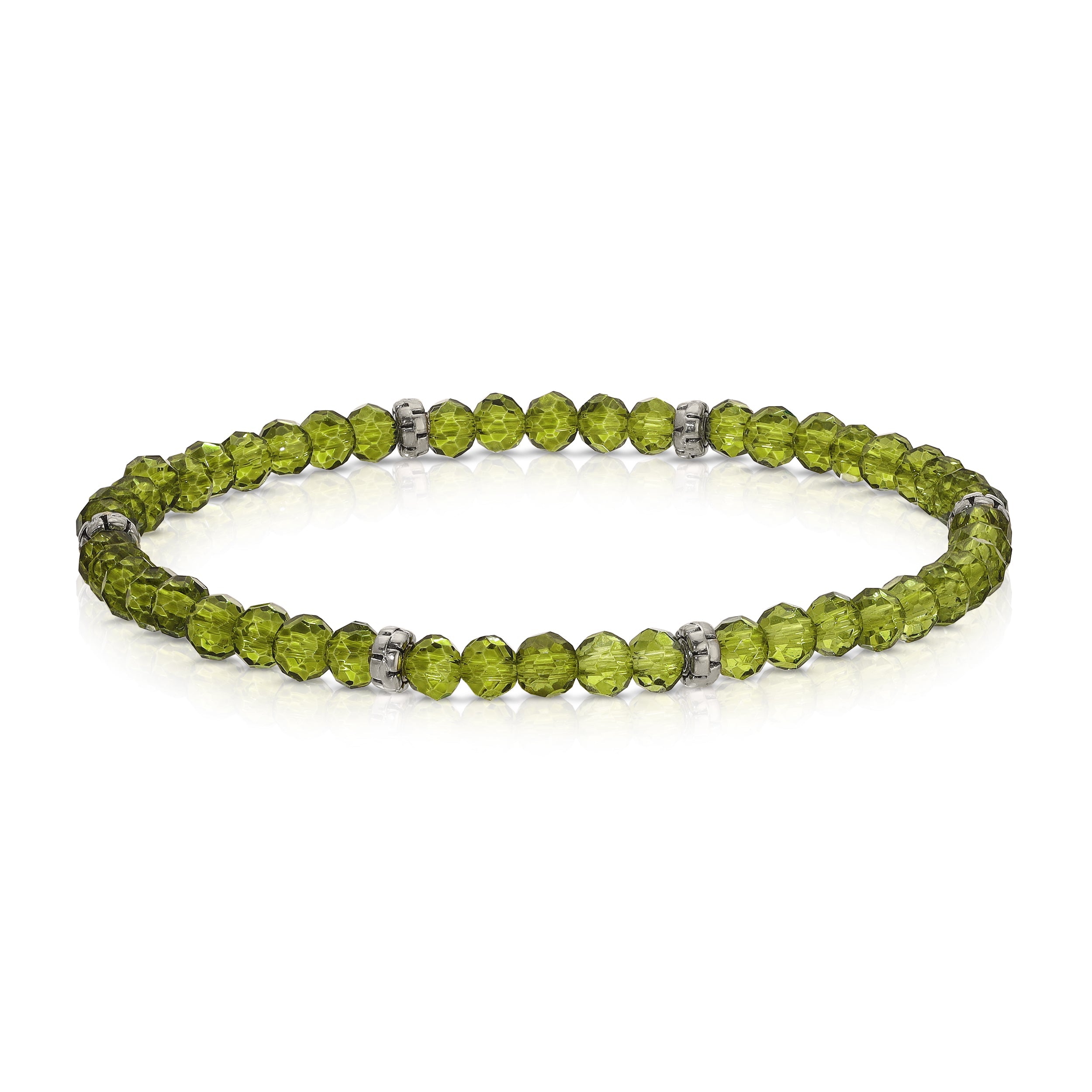 My FUN Colors Mini Crystal Bracelet Peridot / Silver Accent-My FUN Colors-Little Giant Kidz