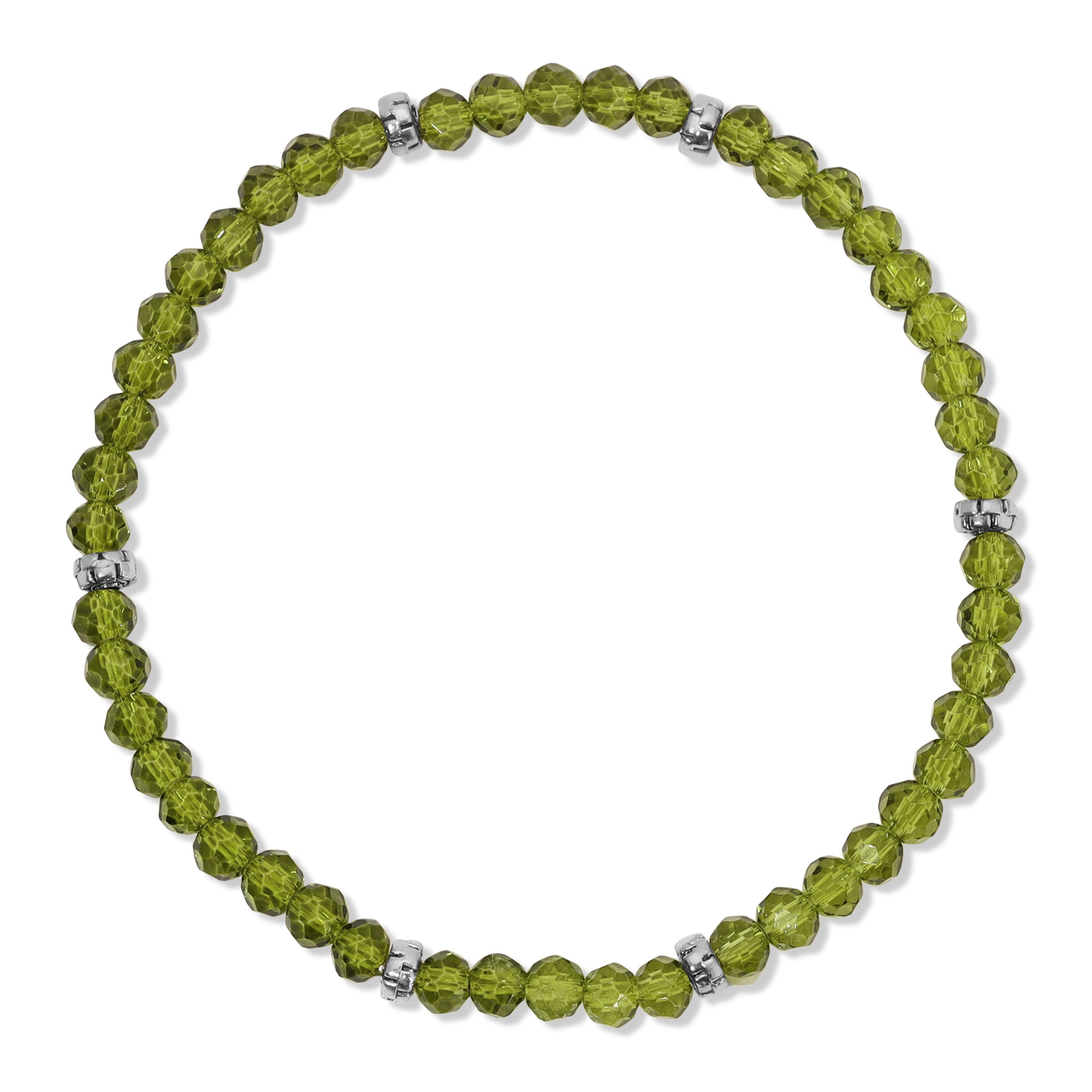 My FUN Colors Mini Crystal Bracelet Peridot / Silver Accent-My FUN Colors-Little Giant Kidz