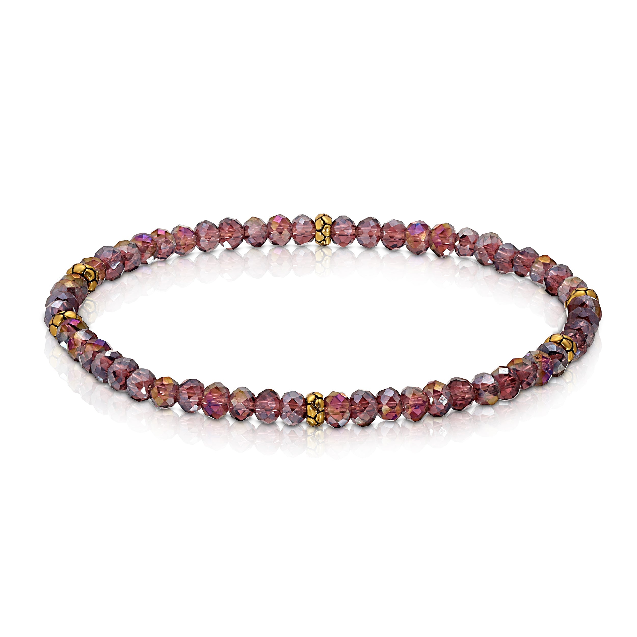 My FUN Colors Mini Crystal Bracelet Plum AB / Gold Accent-My FUN Colors-Little Giant Kidz