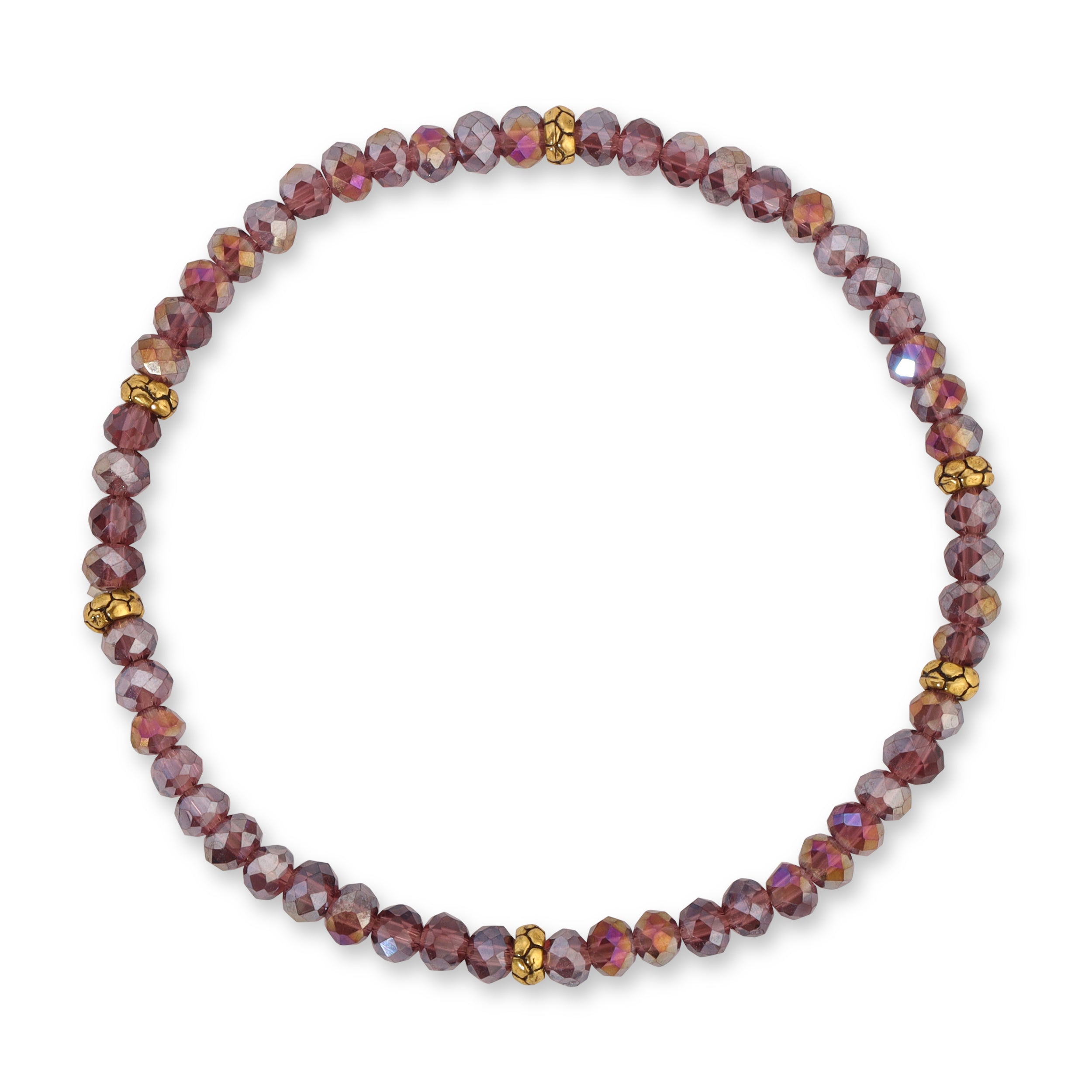 My FUN Colors Mini Crystal Bracelet Plum AB / Gold Accent-My FUN Colors-Little Giant Kidz