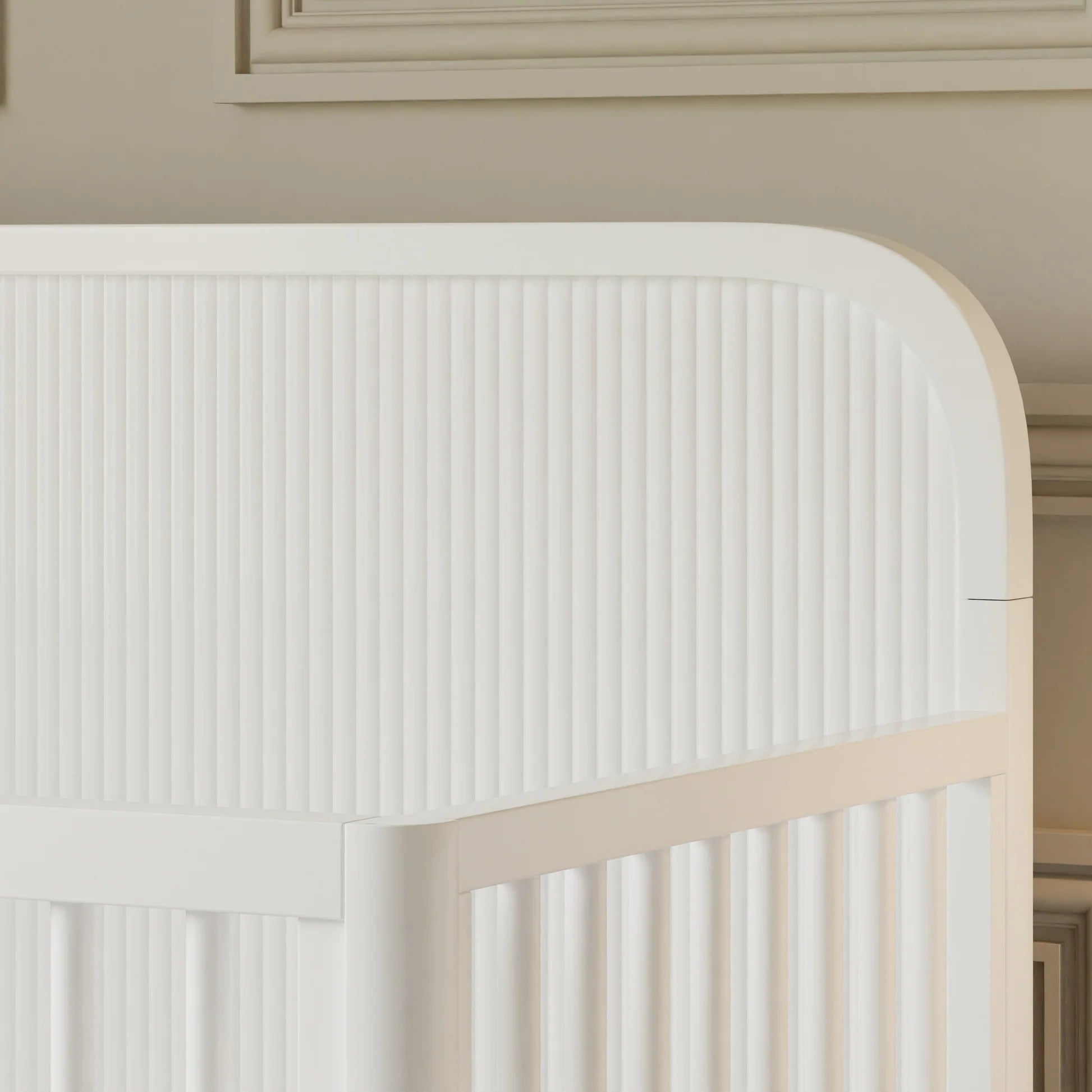 Namesake Brimsley Tambour 4-in-1 Convertible Crib - Warm White-NAMESAKE-Little Giant Kidz