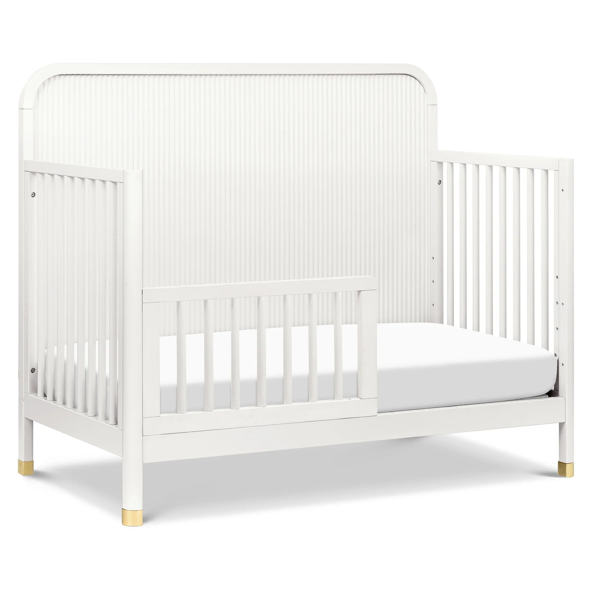 Namesake Brimsley Tambour 4-in-1 Convertible Crib - Warm White-NAMESAKE-Little Giant Kidz