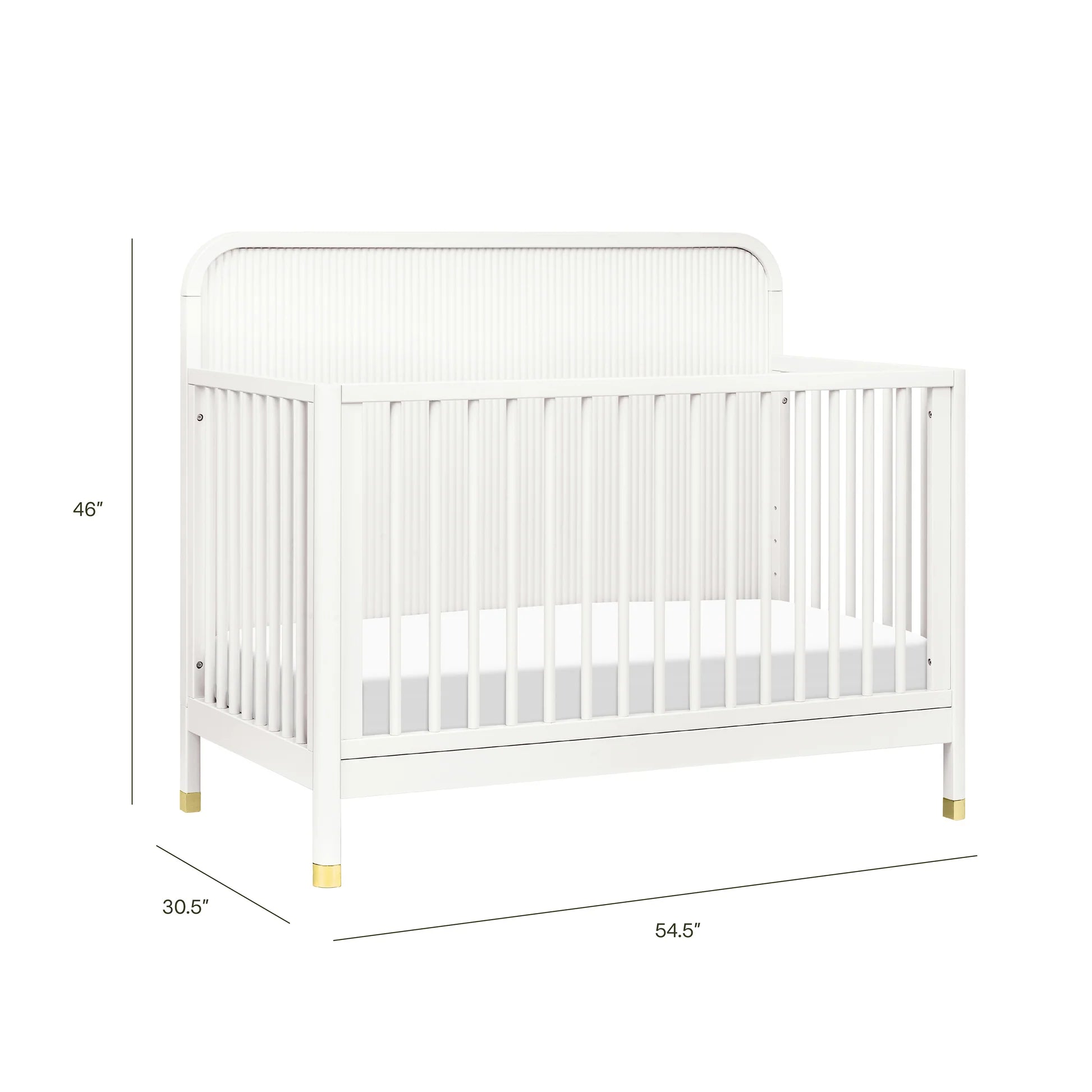 Namesake Brimsley Tambour 4-in-1 Convertible Crib - Warm White-NAMESAKE-Little Giant Kidz