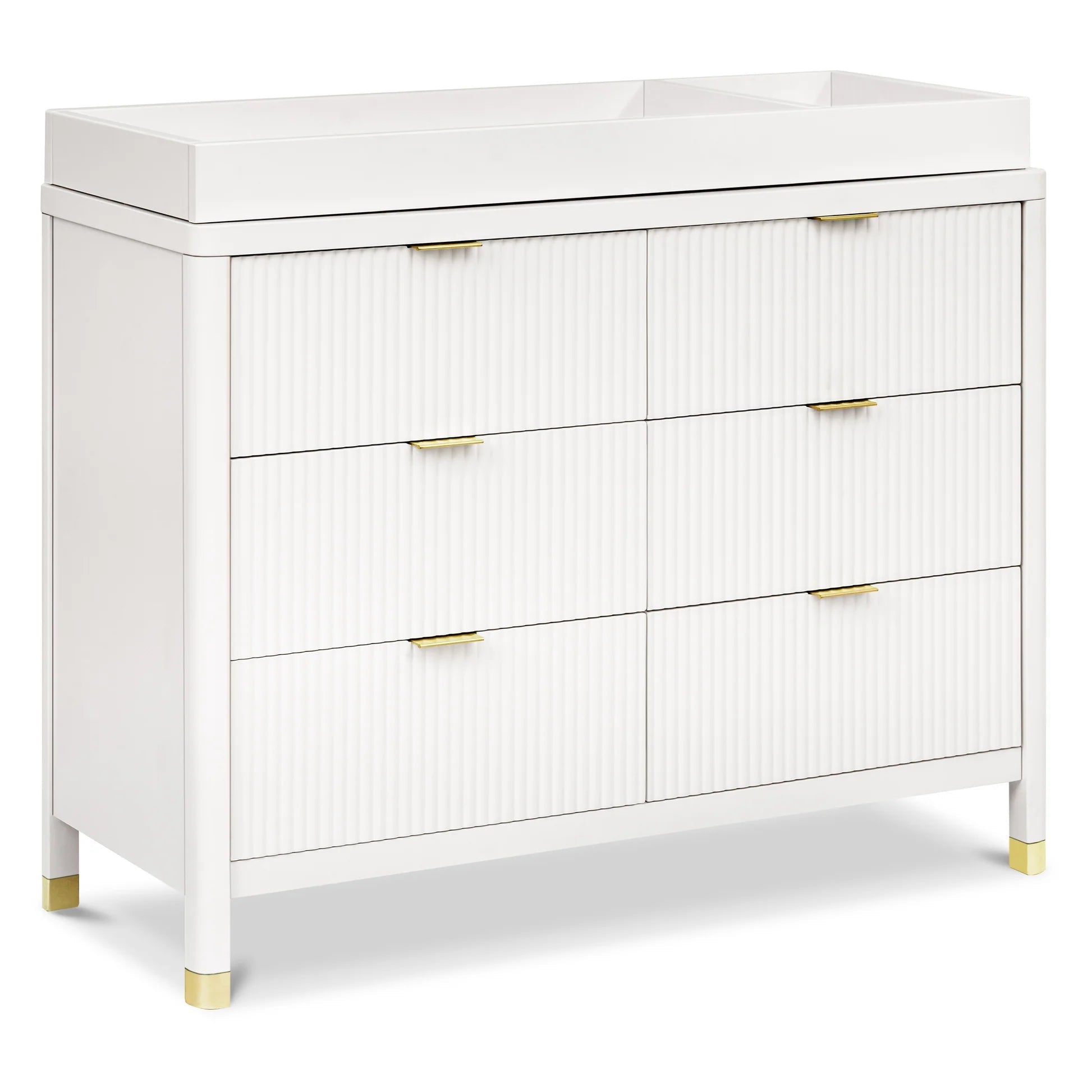 Namesake Brimsley Tambour 6-Drawer Assembled Dresser - Warm White-NAMESAKE-Little Giant Kidz