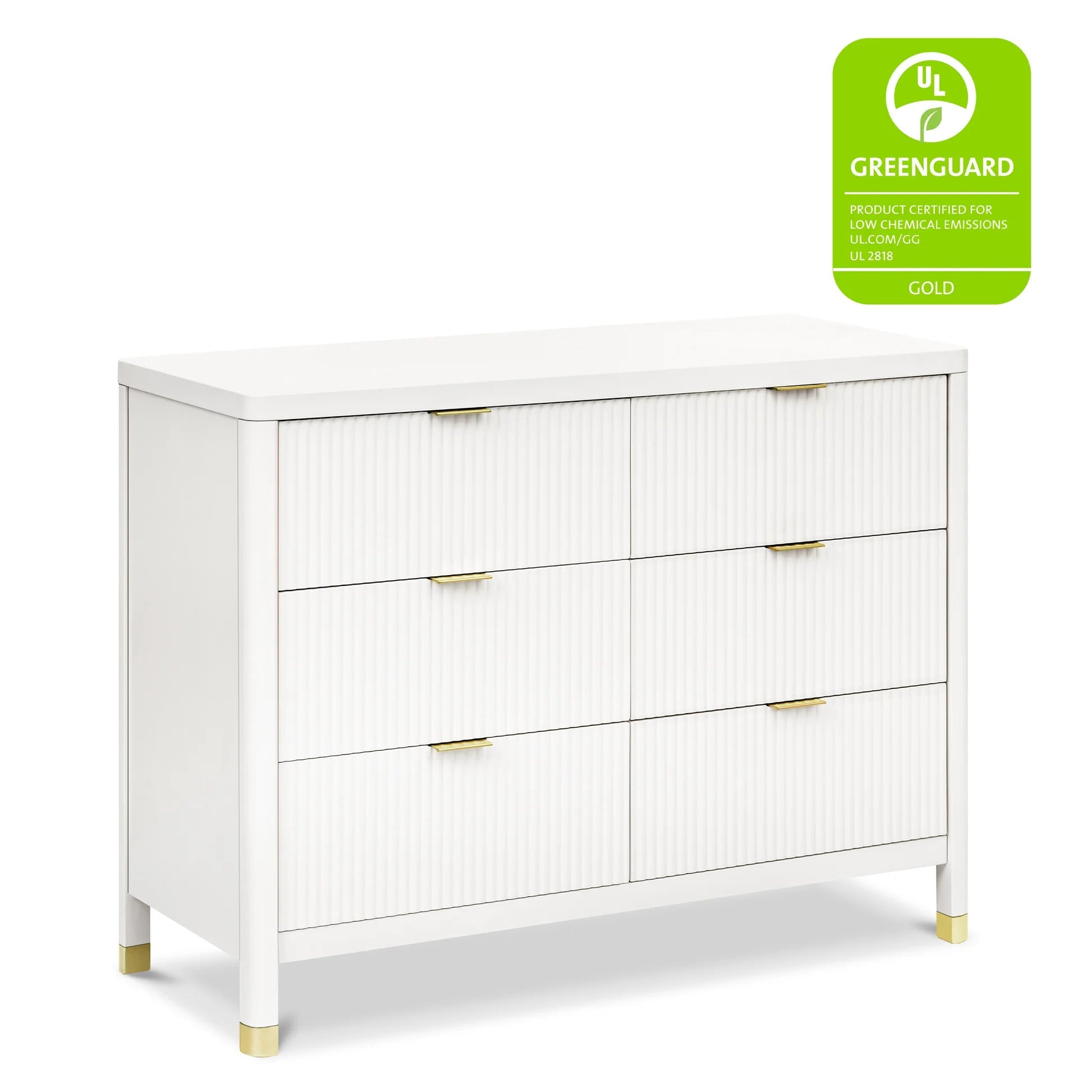 Namesake Brimsley Tambour 6-Drawer Assembled Dresser - Warm White-NAMESAKE-Little Giant Kidz