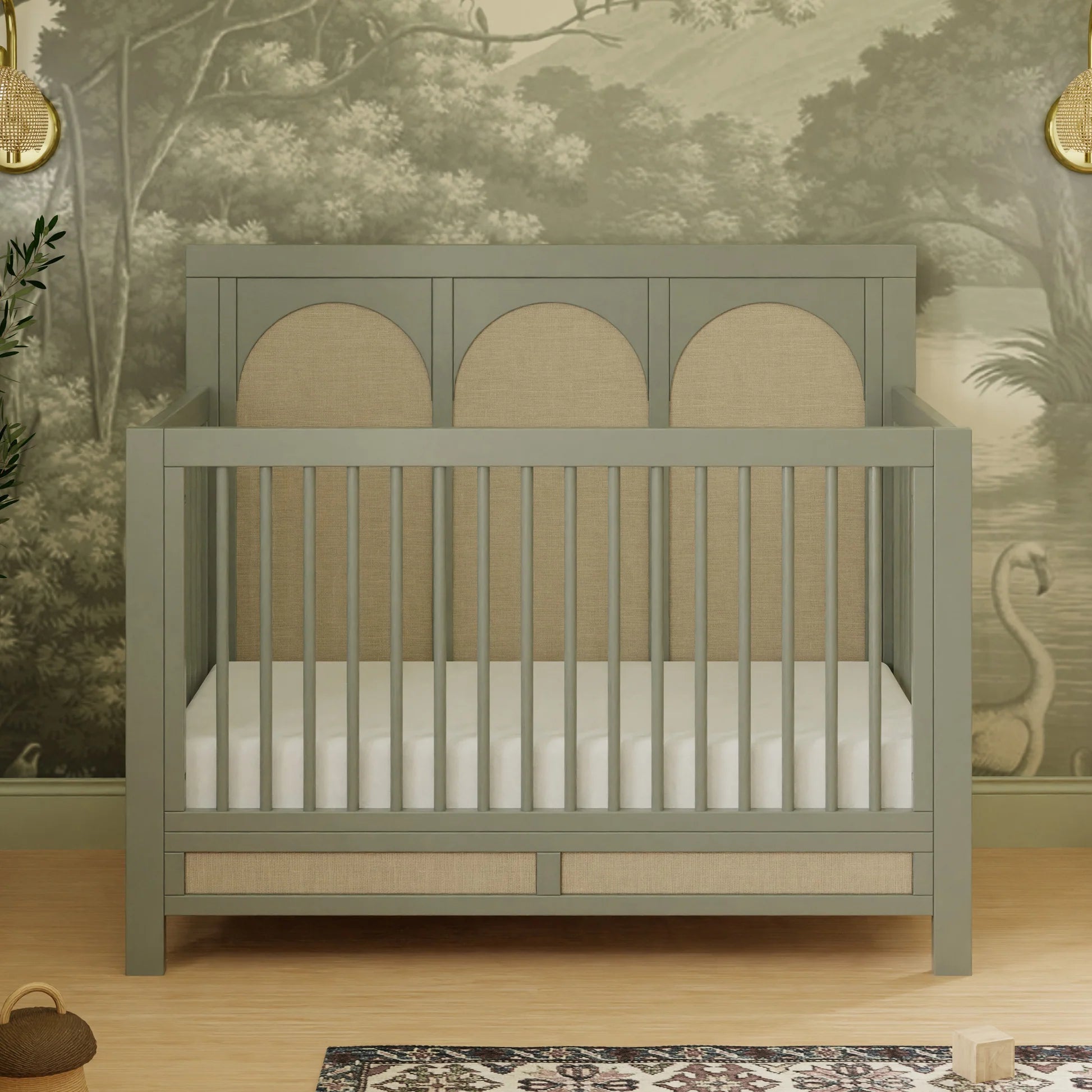 Namesake Eloise 4-in-1 Convertible Crib - French Sage & Performance Sand Eco-Weave-NAMESAKE-Little Giant Kidz