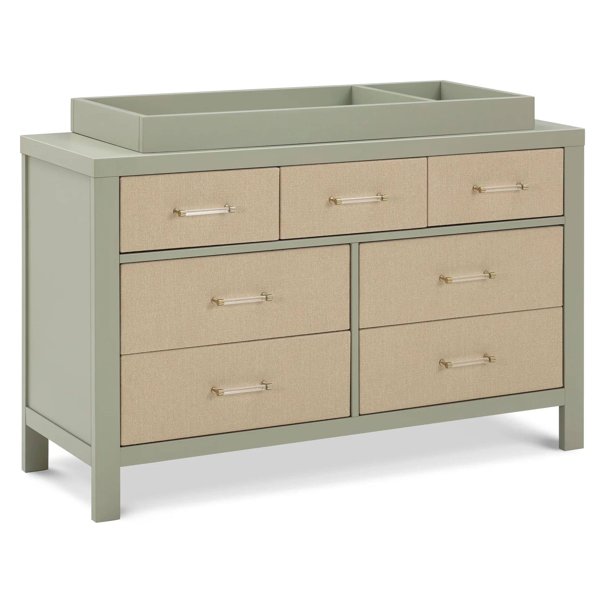 Namesake Eloise 7-Drawer Assembled Dresser - French Sage & Performance Sand Eco-Weave-NAMESAKE-Little Giant Kidz