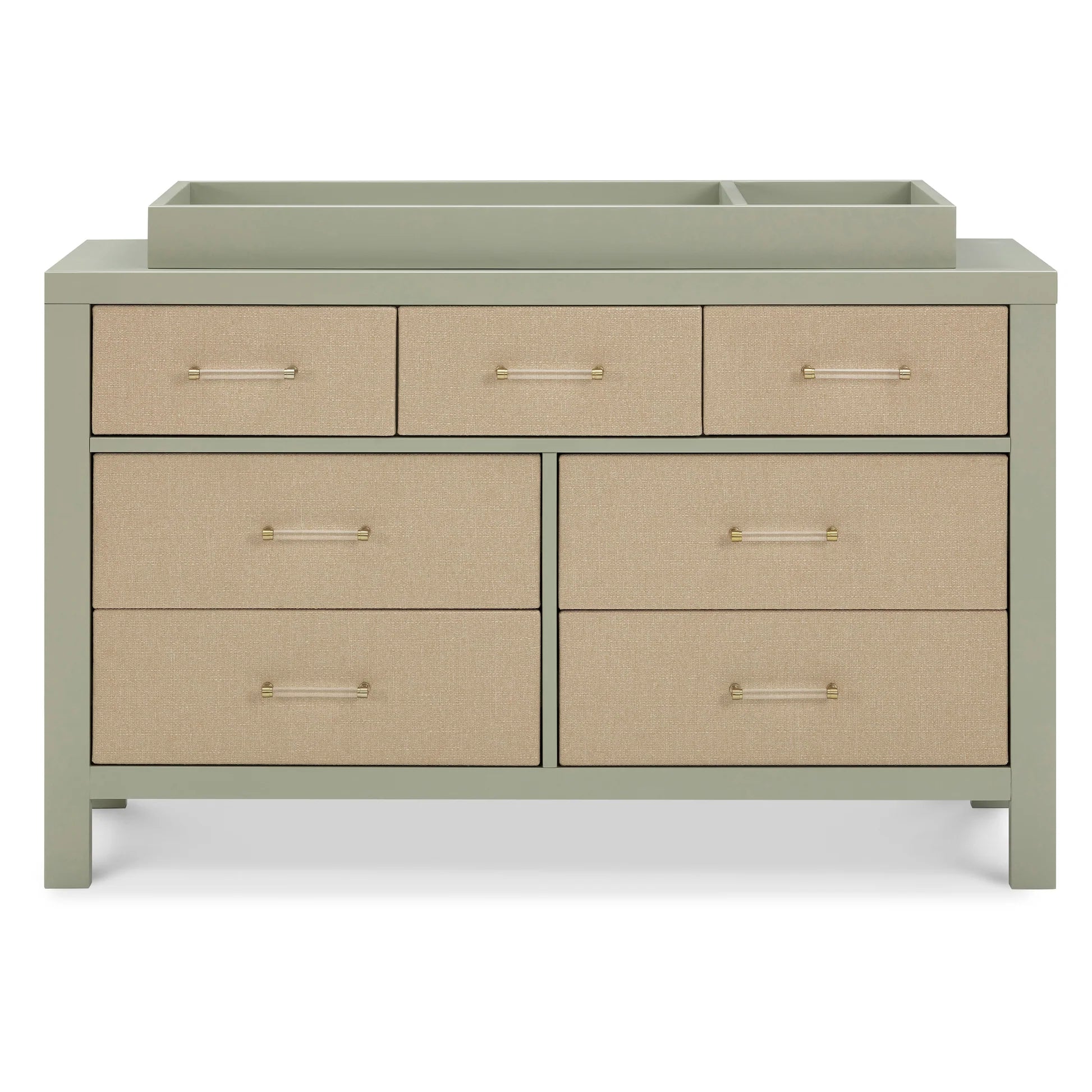 Namesake Eloise 7-Drawer Assembled Dresser - French Sage & Performance Sand Eco-Weave-NAMESAKE-Little Giant Kidz