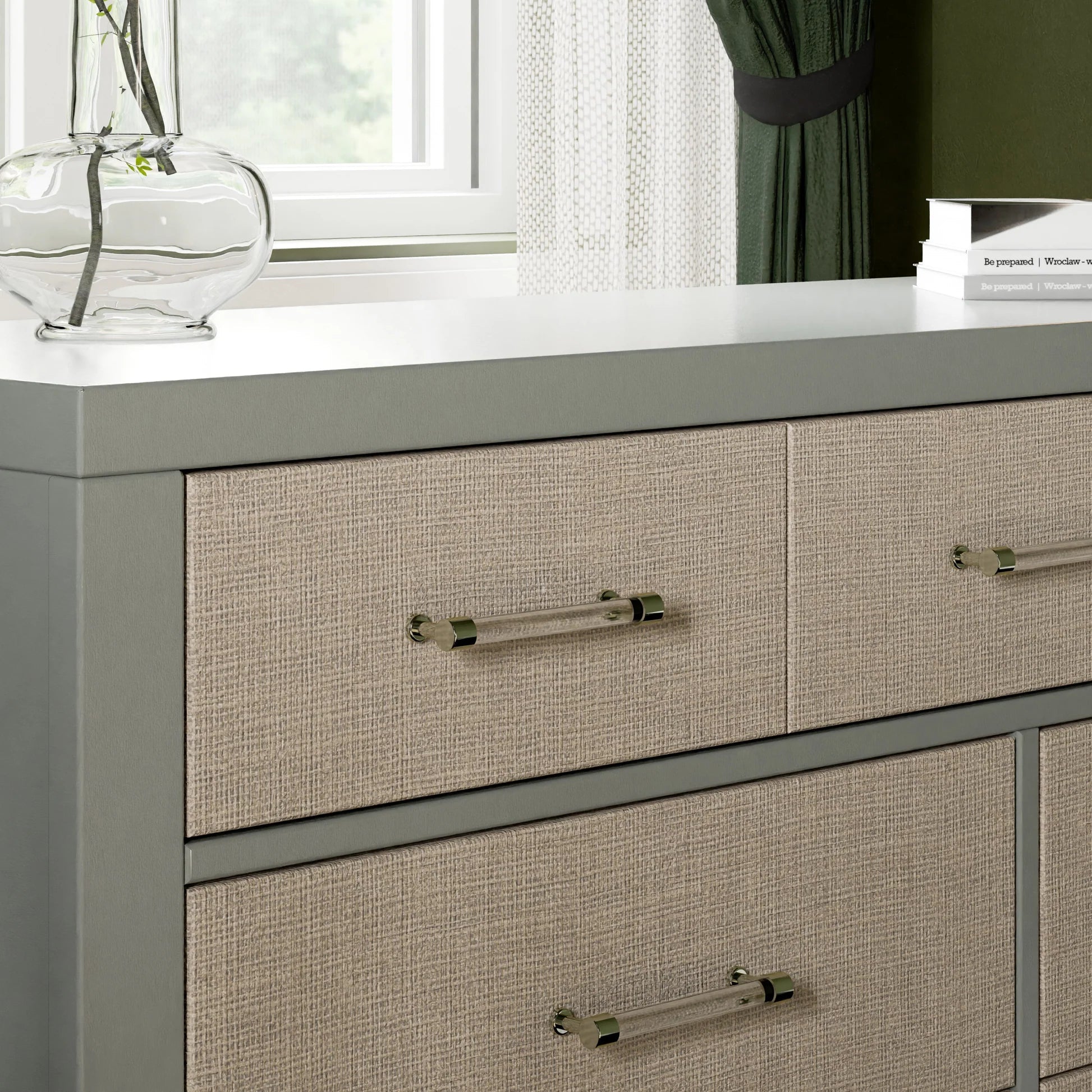 Namesake Eloise 7-Drawer Assembled Dresser - French Sage & Performance Sand Eco-Weave-NAMESAKE-Little Giant Kidz