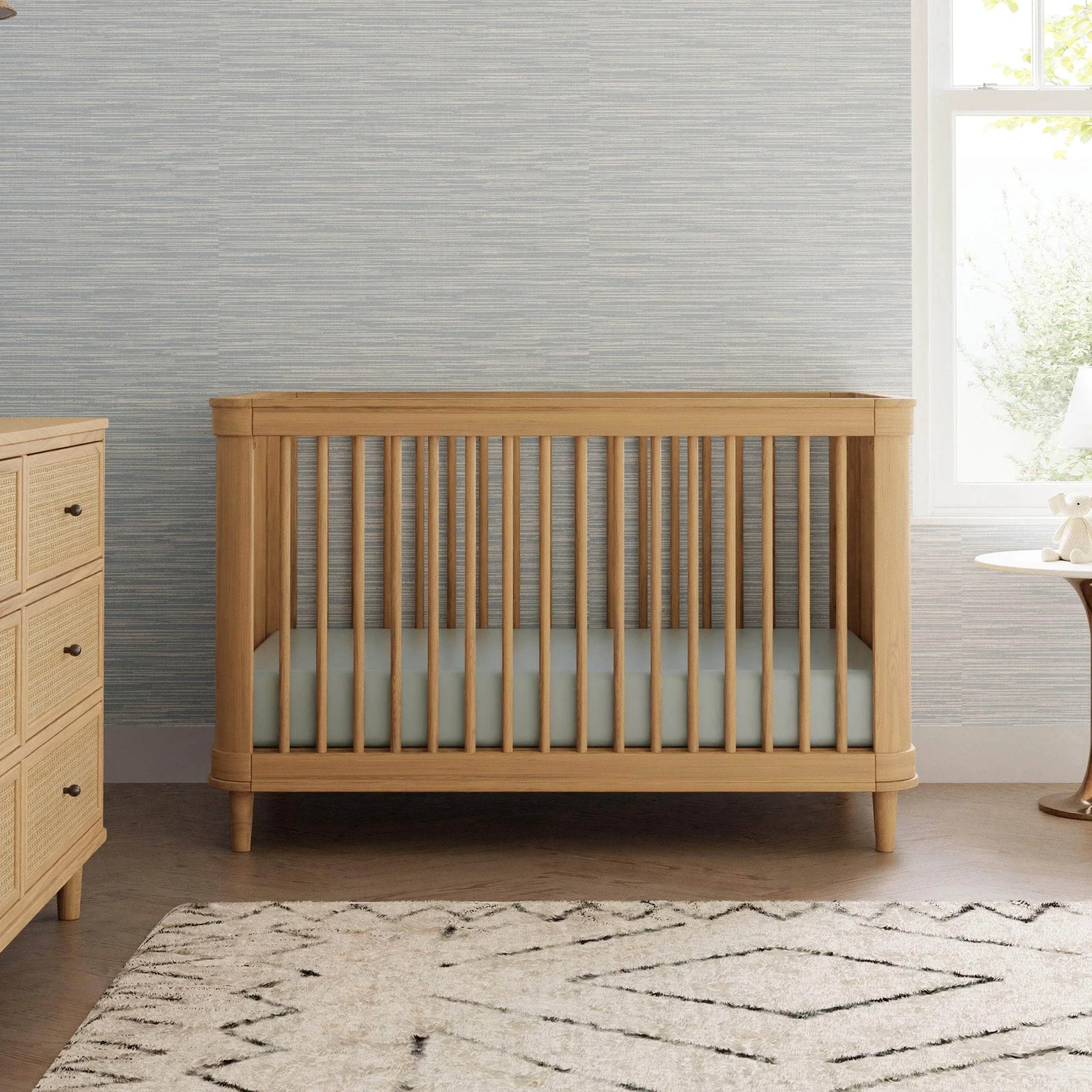 Namesake Marin with Cane 3-in-1 Convertible Crib - Honey & Honey Cane-NAMESAKE-Little Giant Kidz