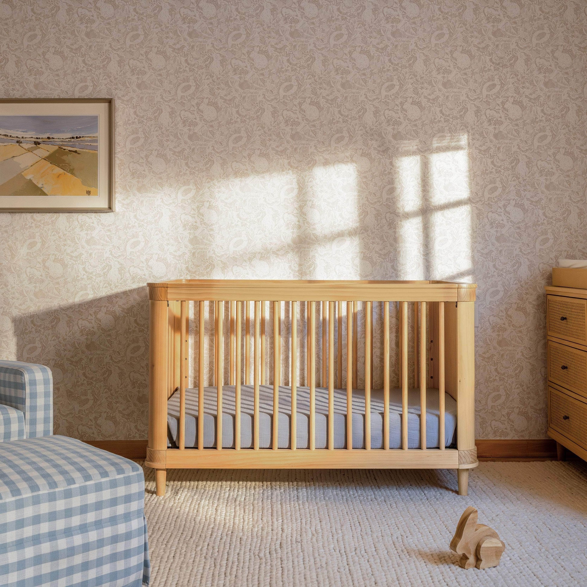 Namesake Marin with Cane 3-in-1 Convertible Crib - Honey & Honey Cane-NAMESAKE-Little Giant Kidz