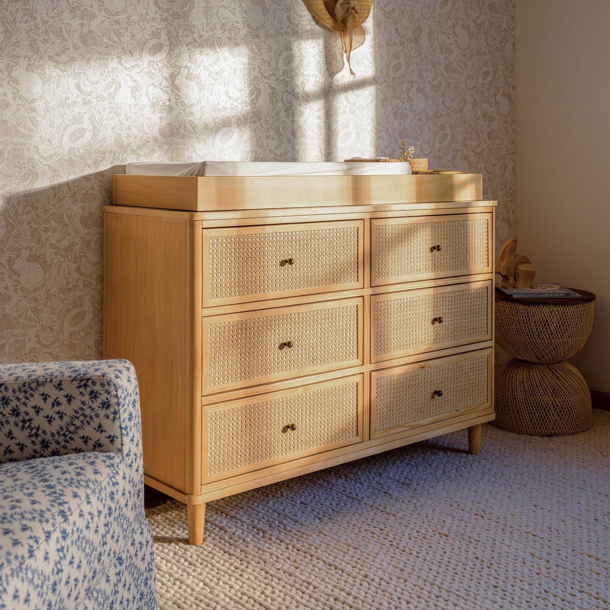 Namesake Marin with Cane 6 Drawer Assembled Dresser - Honey & Honey Cane-NAMESAKE-Little Giant Kidz