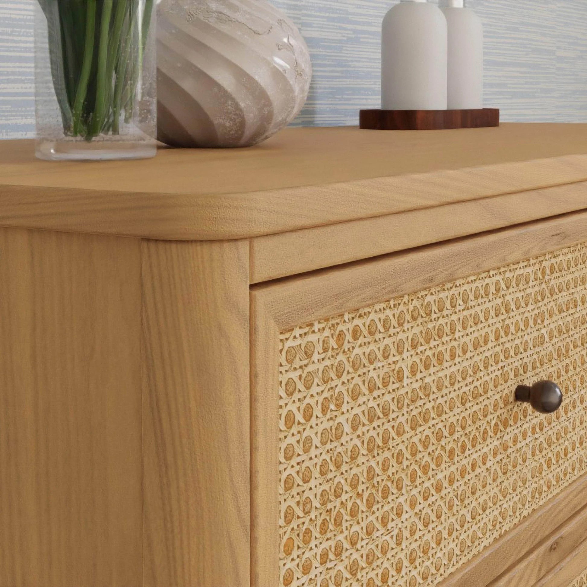 Namesake Marin with Cane 6 Drawer Assembled Dresser - Honey & Honey Cane-NAMESAKE-Little Giant Kidz